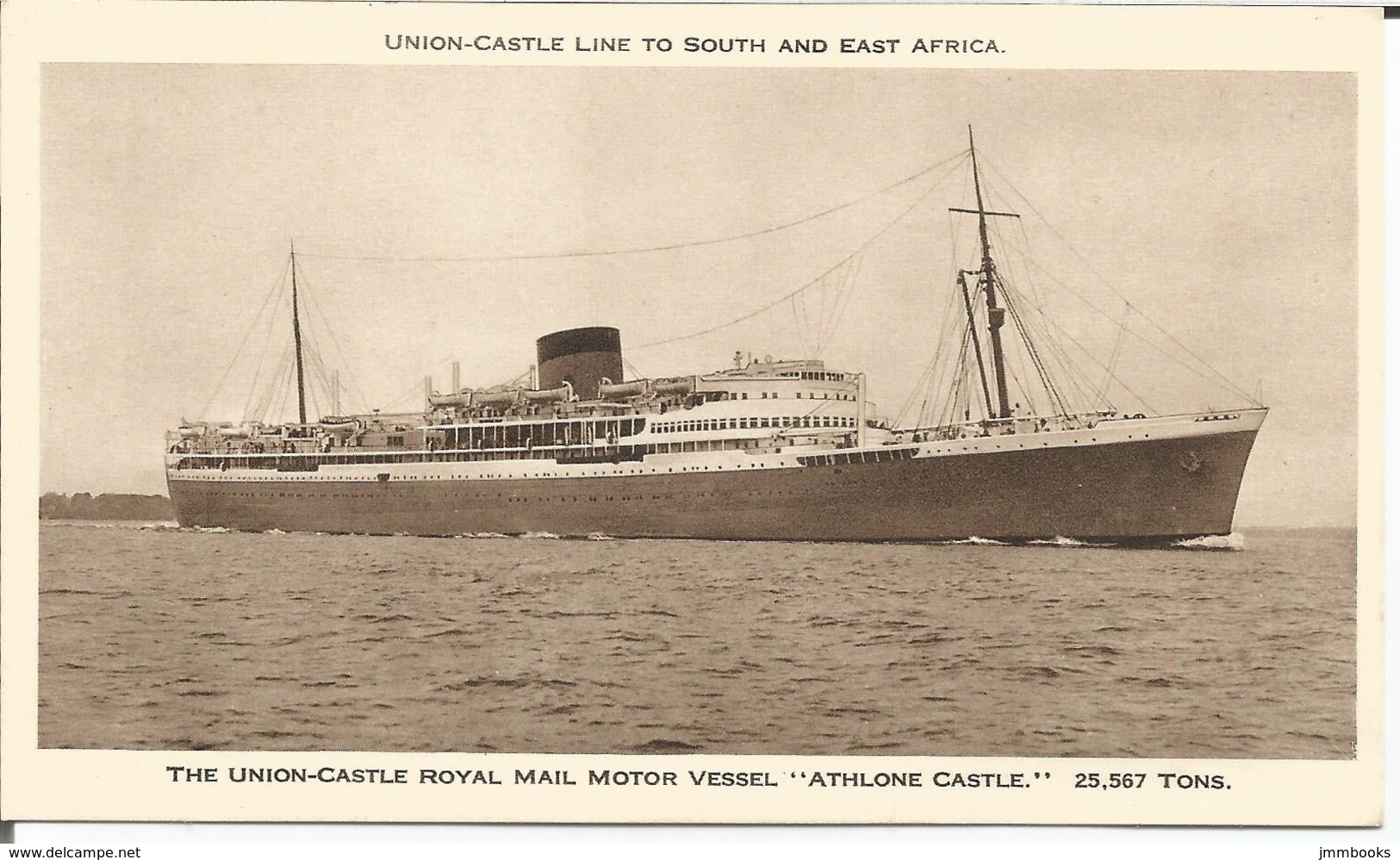 UNION CASTLE ROYAL MAIL MOTOR VESSEL ATHLONE CASTLE; Vintage Original Postcard - World