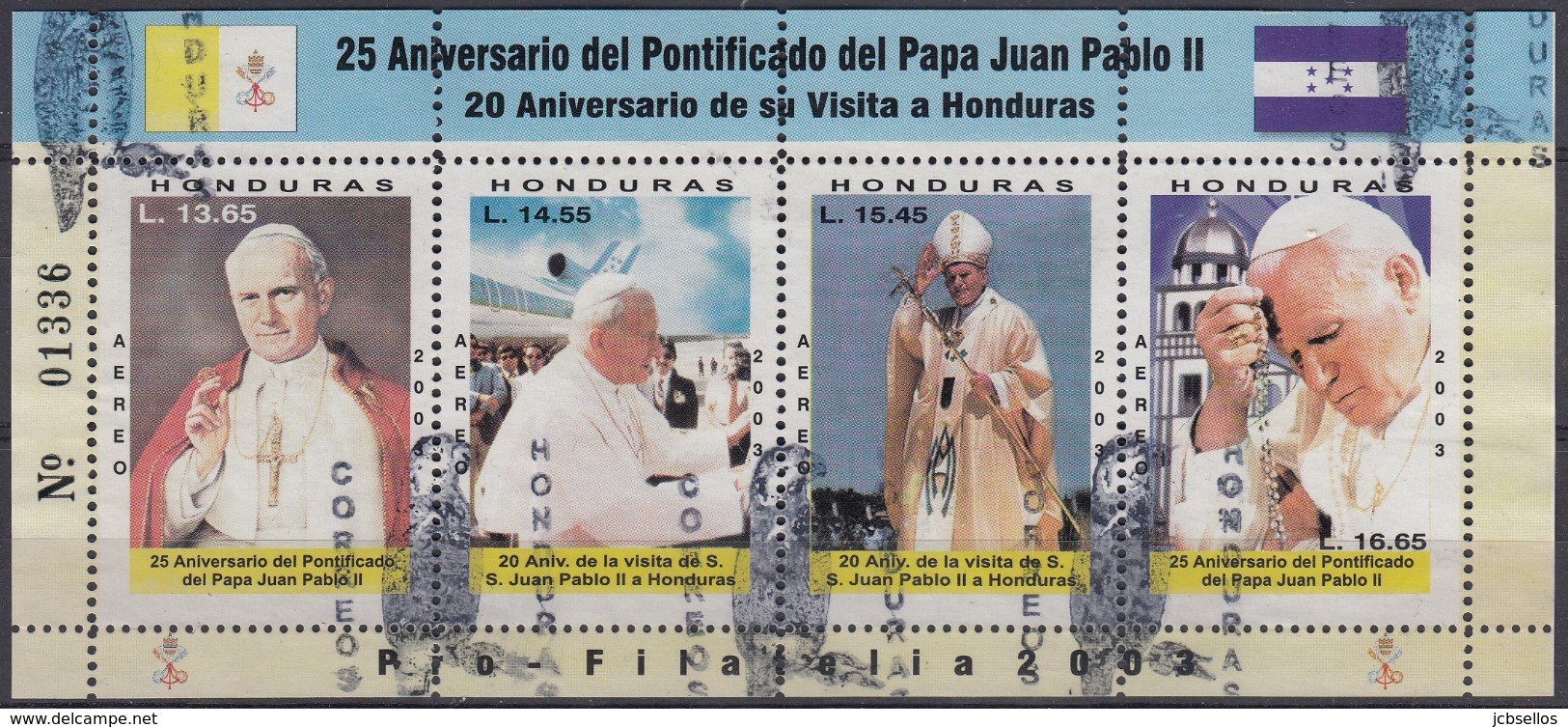 HONDURAS 2003 Nº A 1155/58 (EN BLOQUE) USADO - Honduras