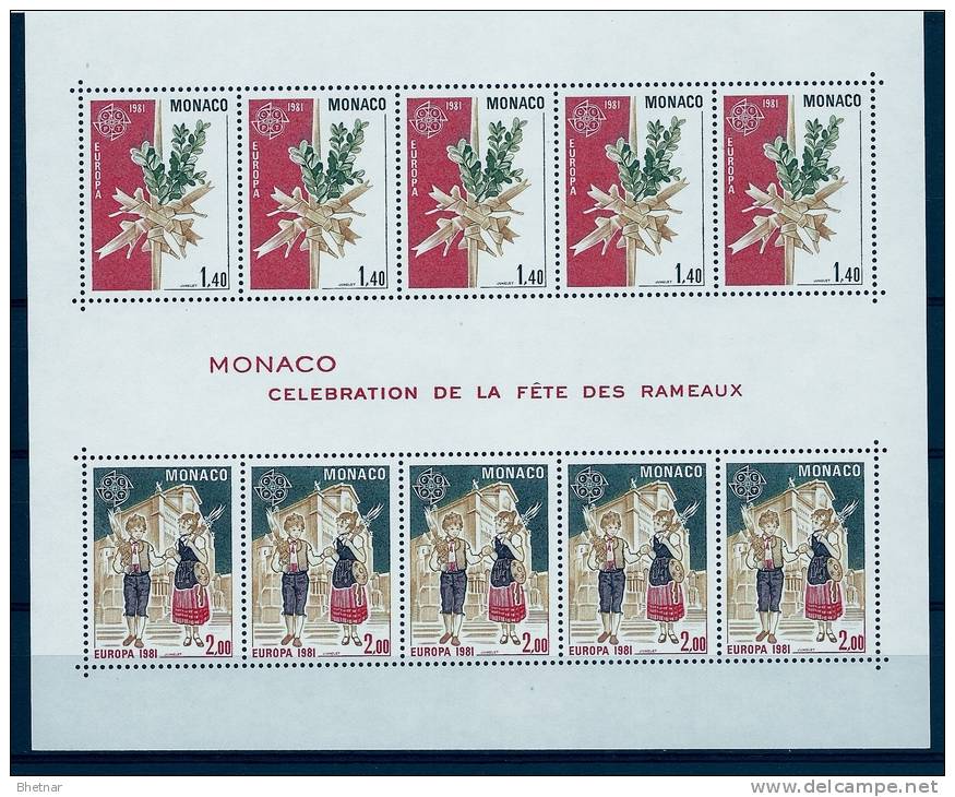 Monaco Bloc YT 19 " Europa : Fête Des Rameaux " 1981 Neuf ** - Blocs