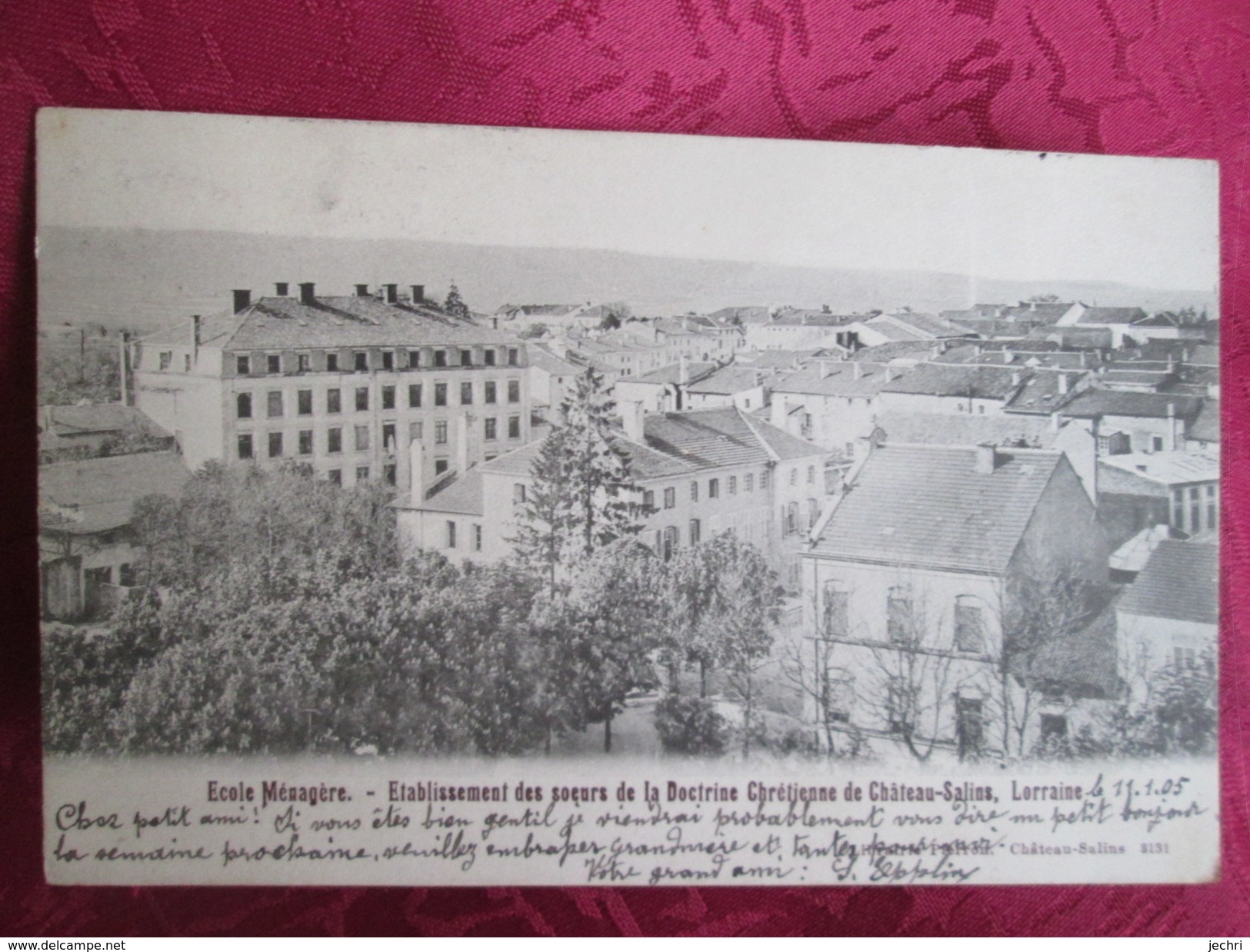 CHATEAU SALINS . ECOLE MENAGERE DES SOEURS DE LA DOCTRINE CHRETIENNE . DOS 1900 - Chateau Salins