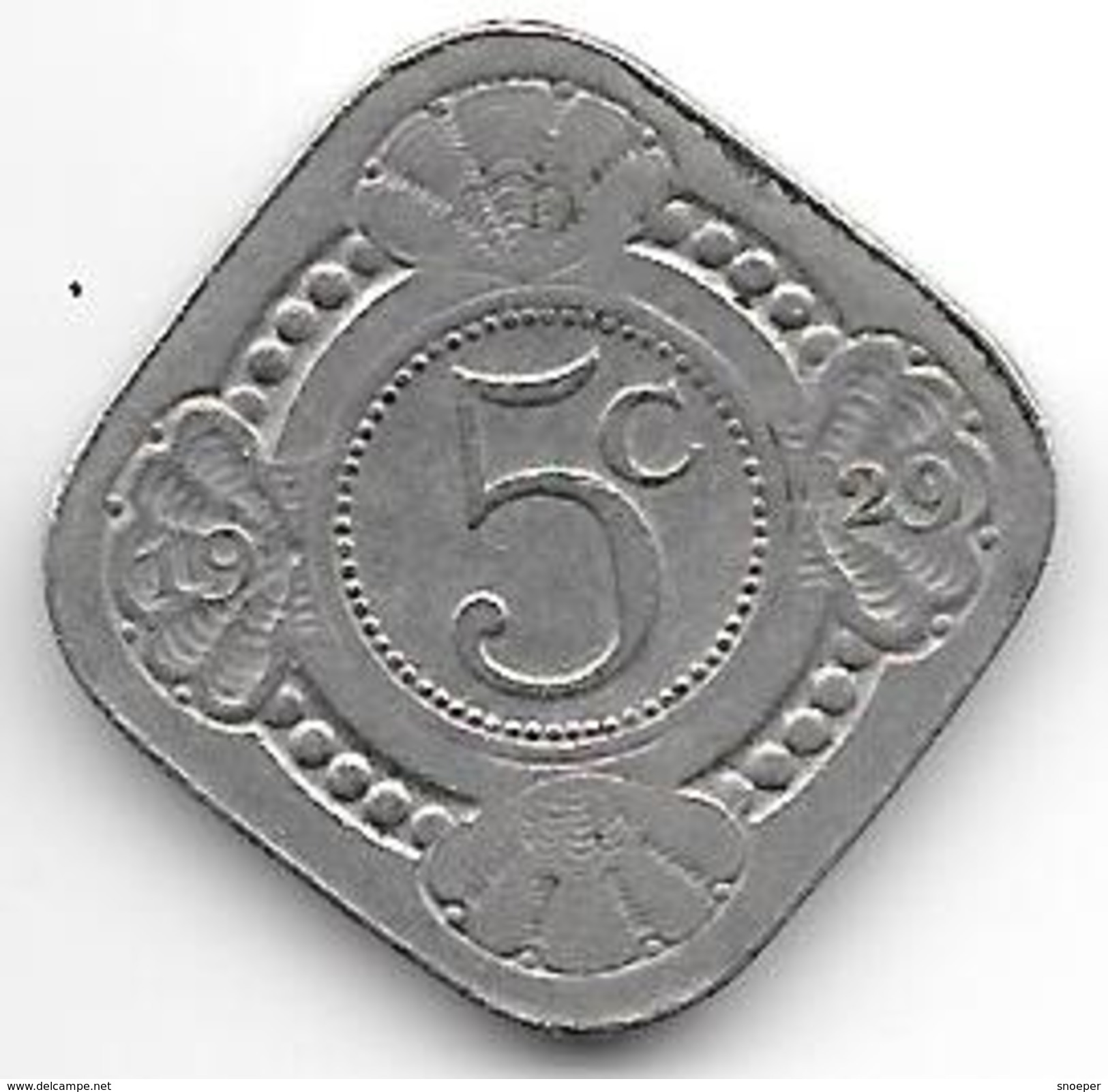 Netherlands  5 Cents 1929  Km 153  Vf+ - 5 Cent