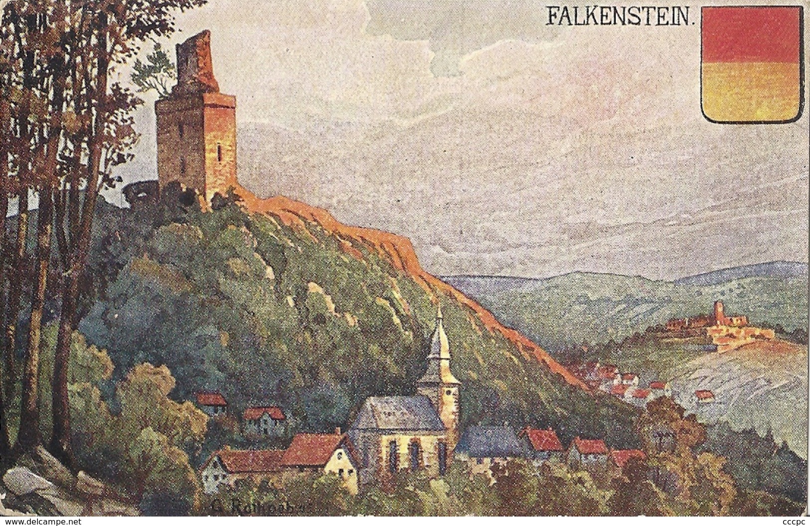 CPA Falkenstein Château En Ruine Et Bourg - Falkenstein (Vogtland)