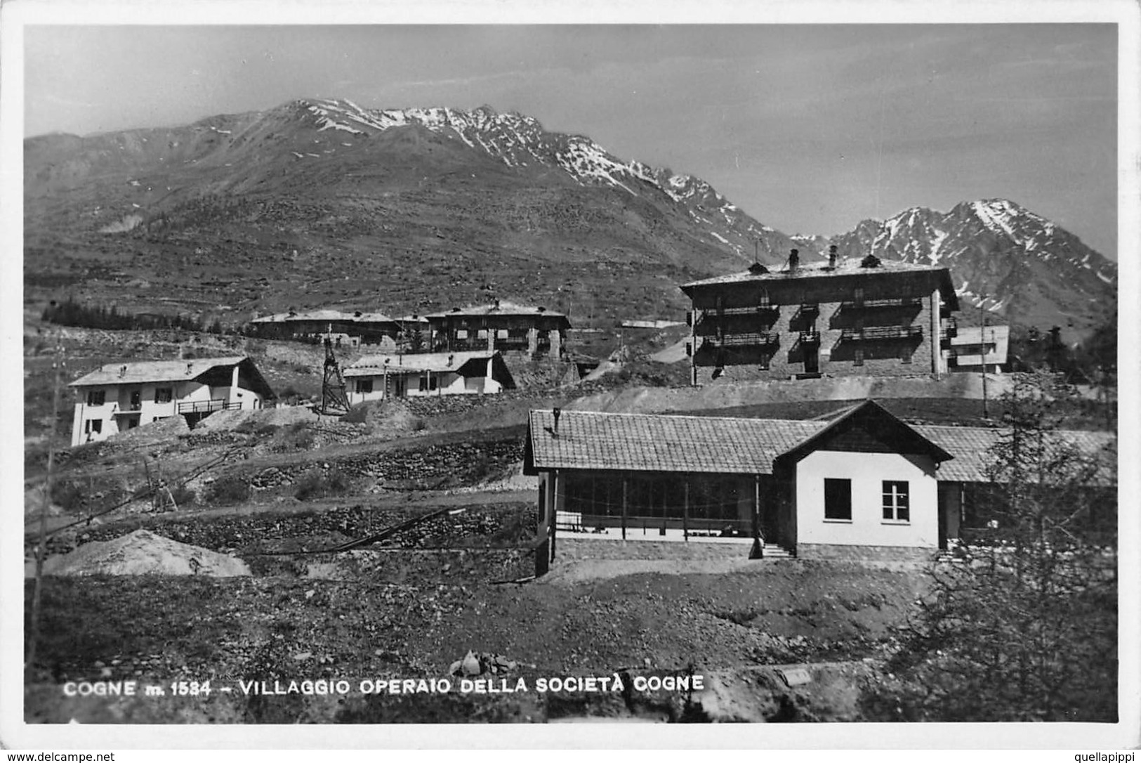 05252 "(AO) COGNE 11584 - VILLAGGIO OPERAIO DELLA SOCIETA' DI COGNE" PANORAMA, VERA FOTO, SACAT 1490. CART NON SPED - Altri & Non Classificati