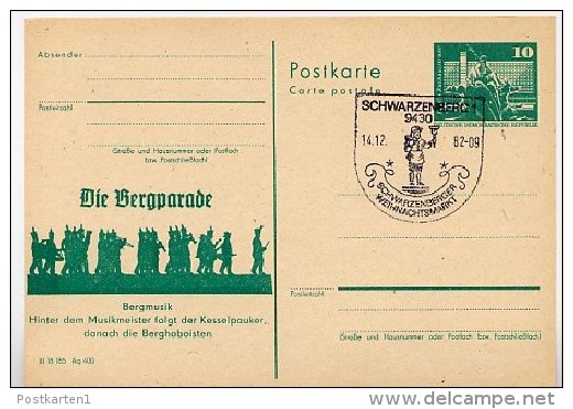 DDR P79-44b-82 C214-a Postkarte PRIVATER ZUDRUCK Bergparade Schwarzenberg Sost. 1982 - Private Postcards - Used