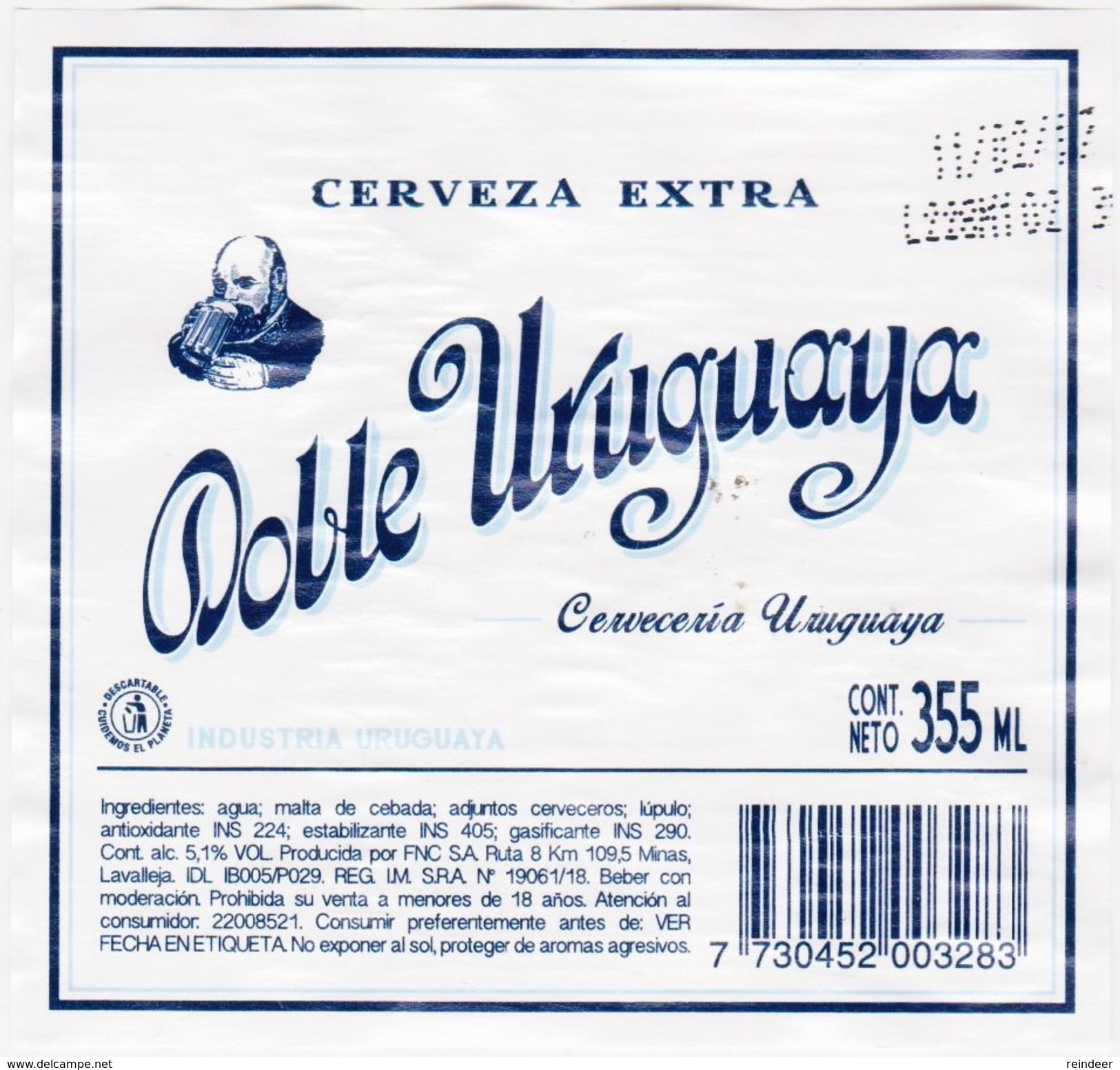 ® Etiquetas URUGUAY: 150 Años De Cervecerías Del Uruguay - DOBLE URUGUAYA - Beer
