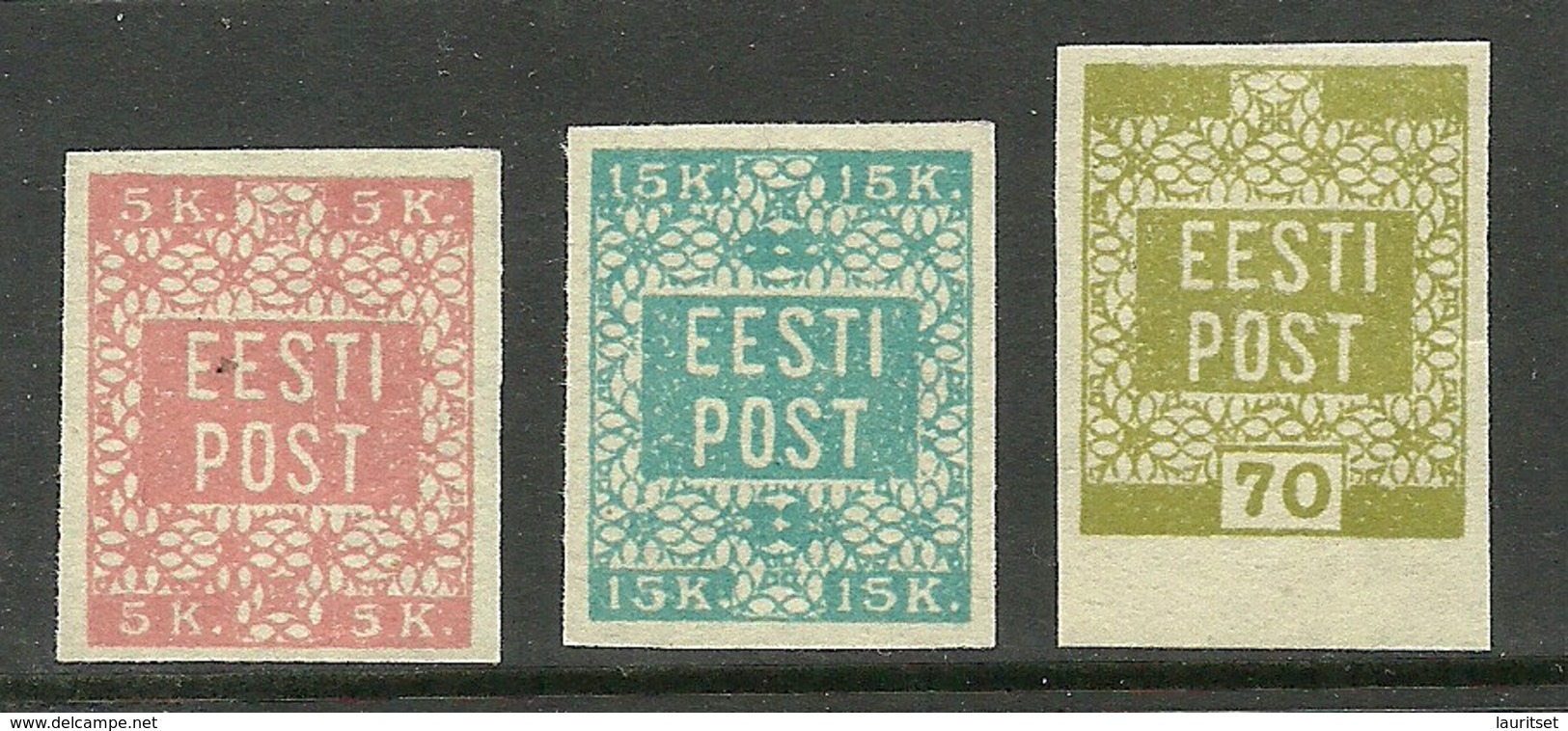 ESTONIA Estonie 1918/1919 Michel 1 - 2 & 4 MNH - Estland