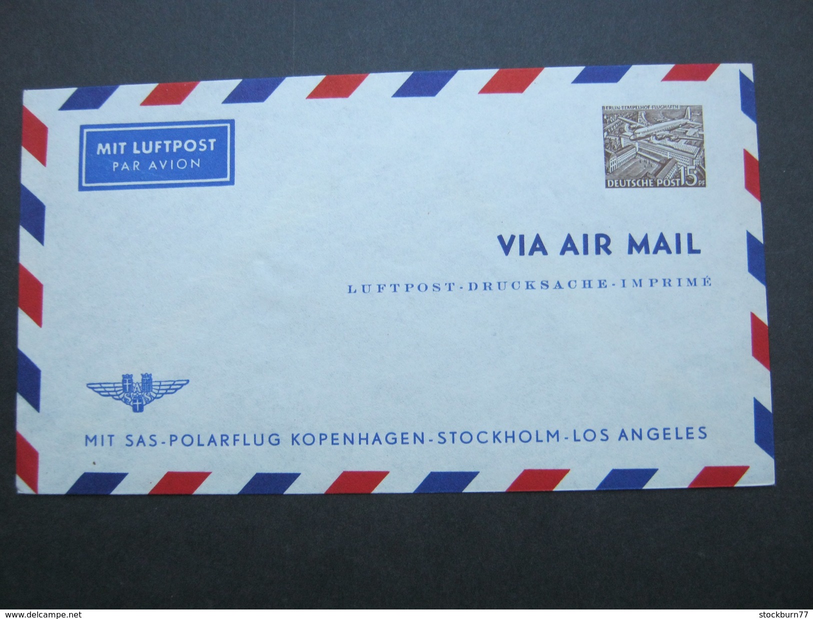 1950 , 5 Pfg. Bauten , Privatganzsache - Briefomslagen - Ongebruikt