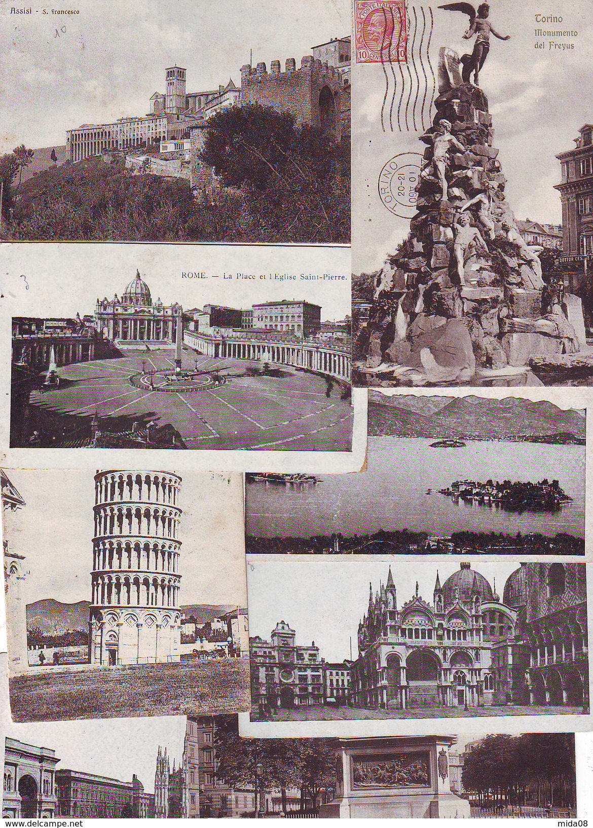 LOT DE 70 CARTES POSTALES ANCIENNES D'ITALIE . toutes différentes .