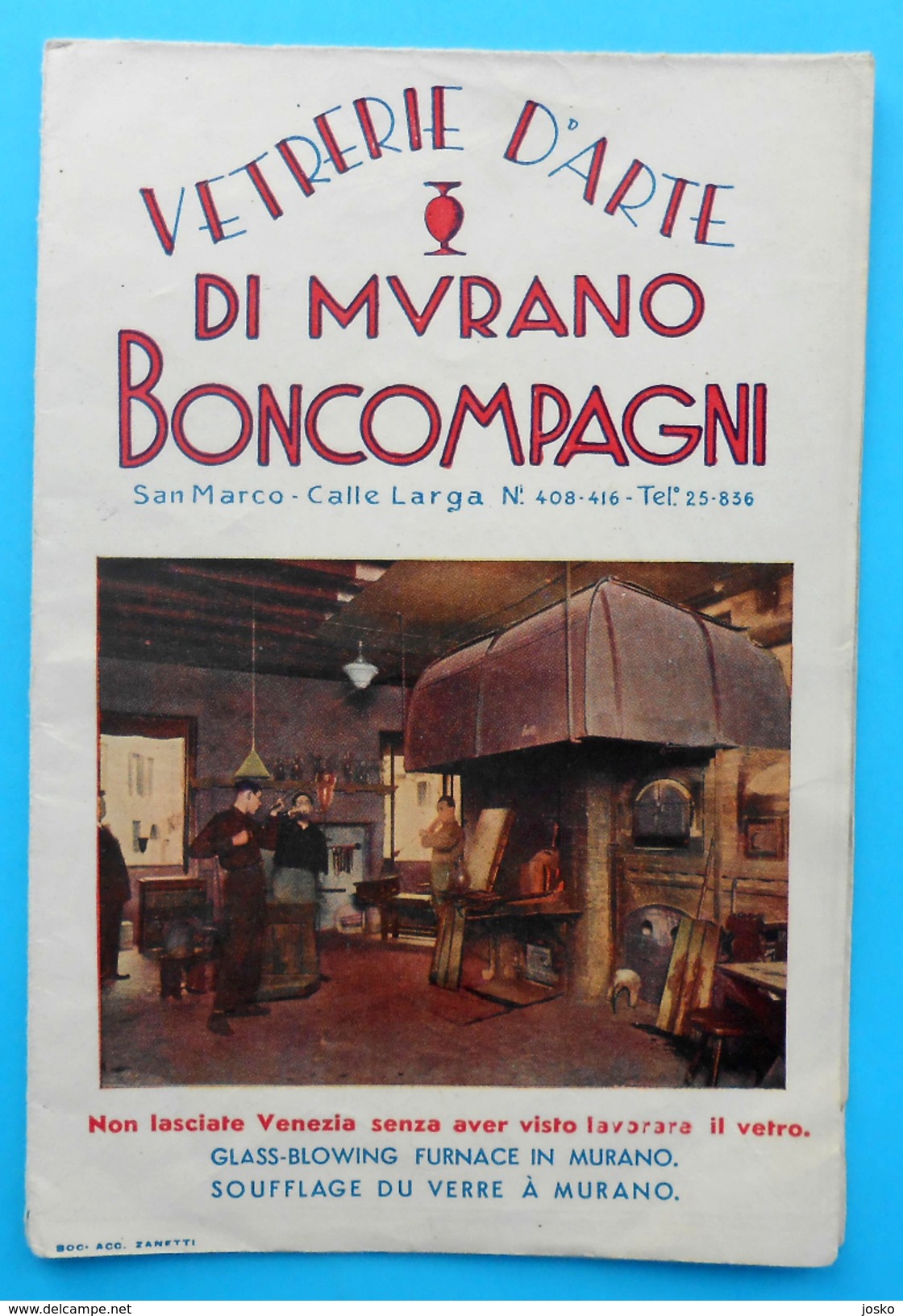 MURANO - ARTISTIC GLASS - Italy Antique Prospectus Before WW2 ** Venice Map ** Venezia Italia Vetrerie D'arte Di Murano - Advertising