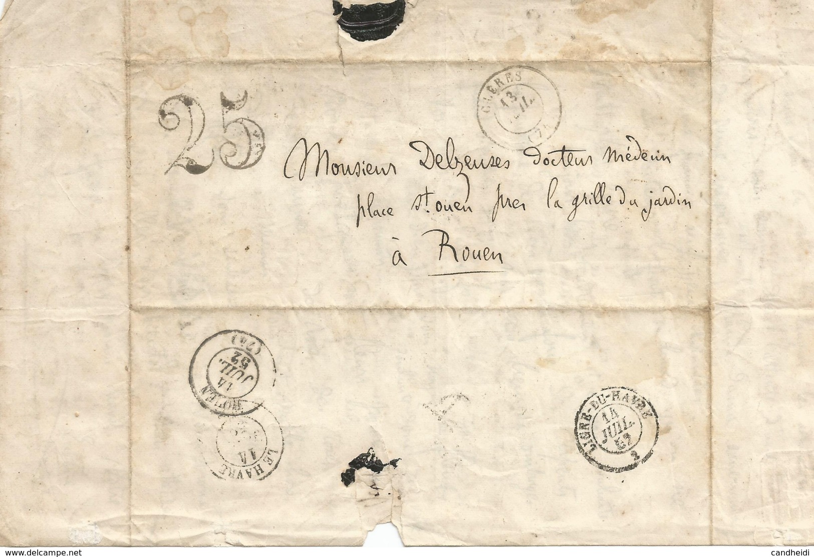 POETES Et ECRIVAINS NORMANDS - Montville - Rouen - Eugène NOEL - Avec Cachets Postaux 1852 - Other & Unclassified