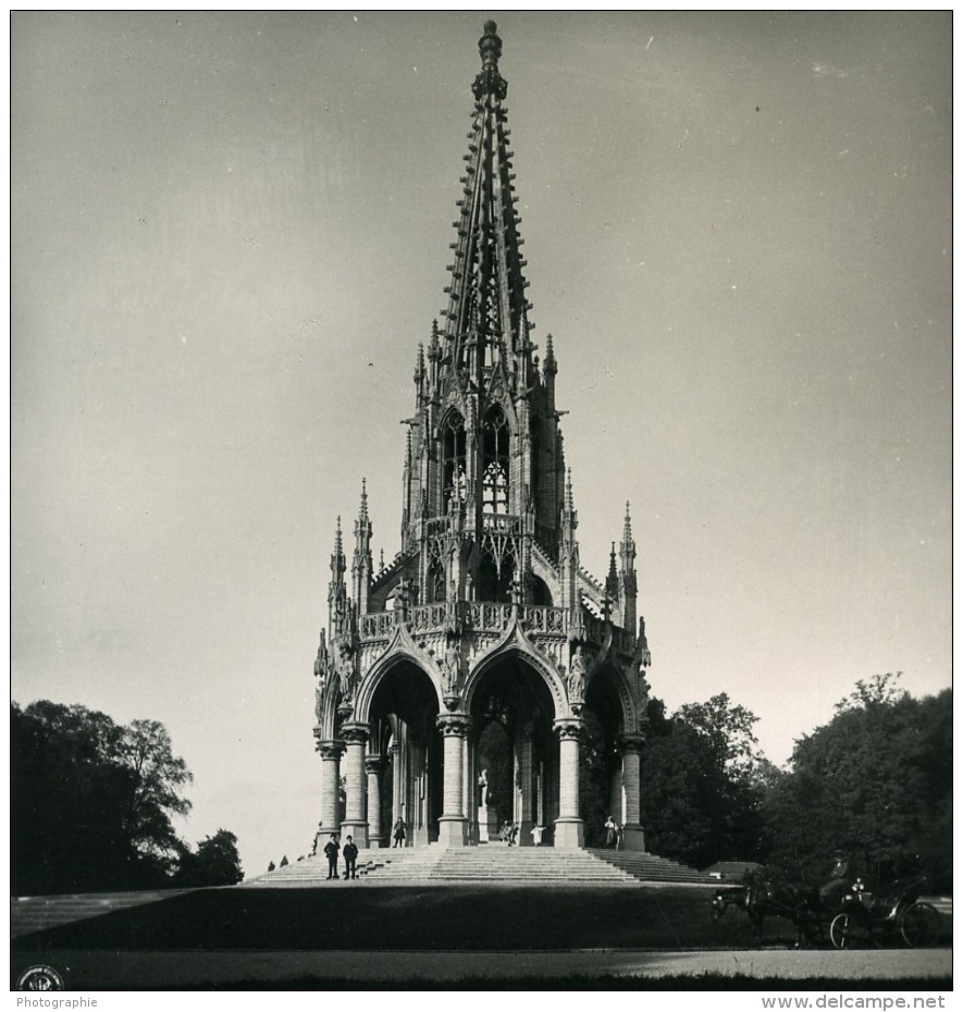 Belgique Laeken Monument Du Roi Leopold I Ancienne Photo Stereo NPG 1900 - Stereoscopic