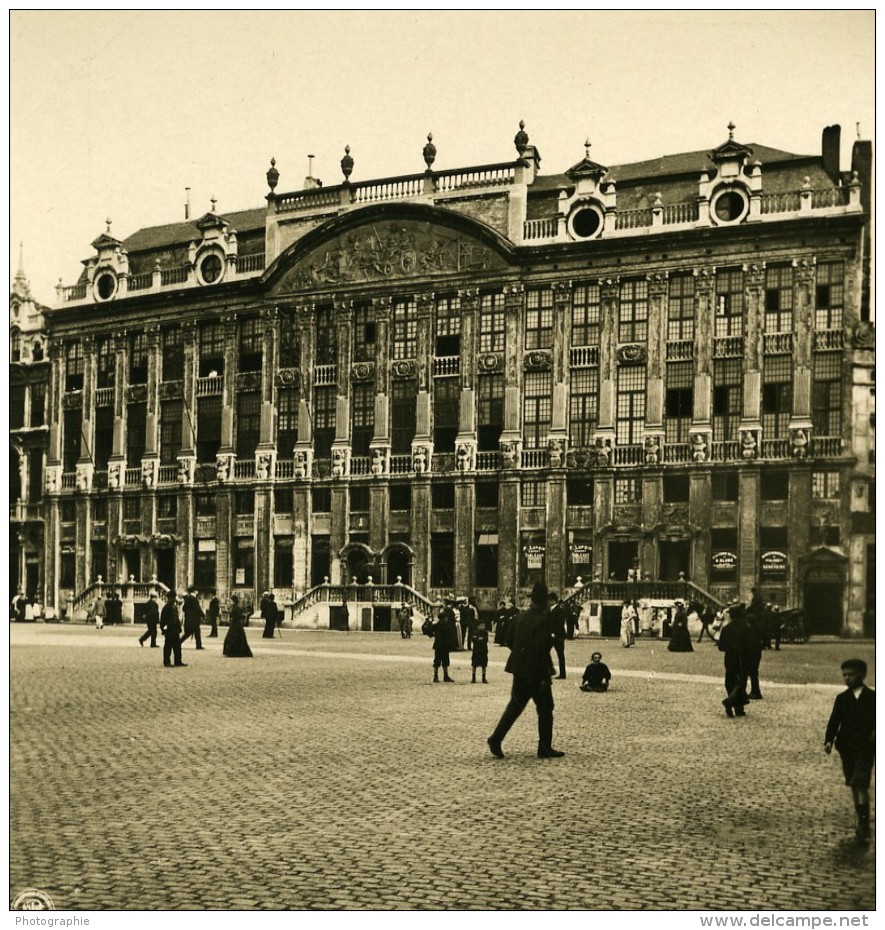 Belgique Bruxelles Maison Des Ducs De Brabant Maison Du Poids Public Ancienne Photo Stereo NPG 1900 - Stereoscopic