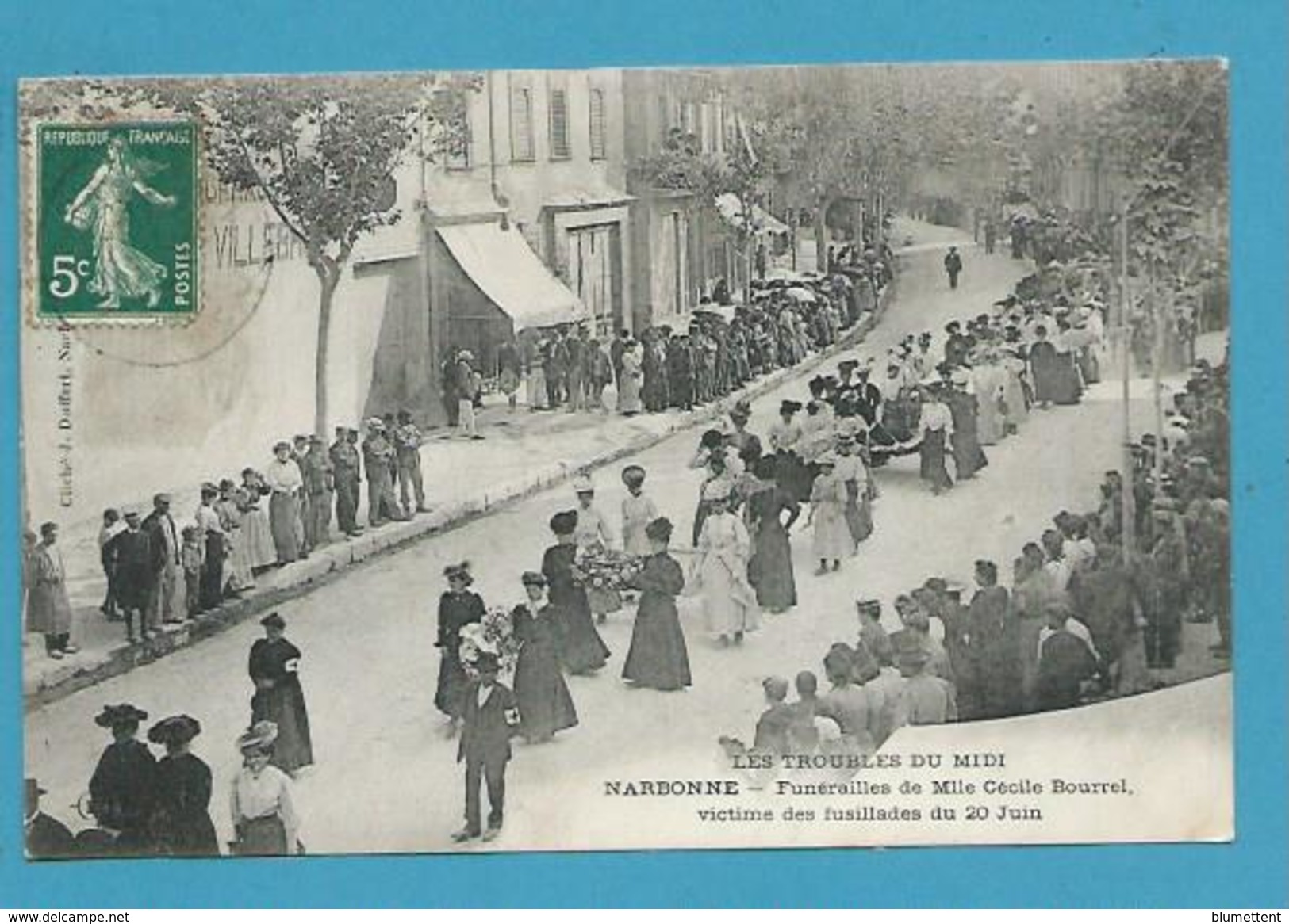 CPA LES TROUBLES DE NARBONNE - Funérailles De Mlle Cécile Bourrel Victime Des Fusillades 11 - Narbonne