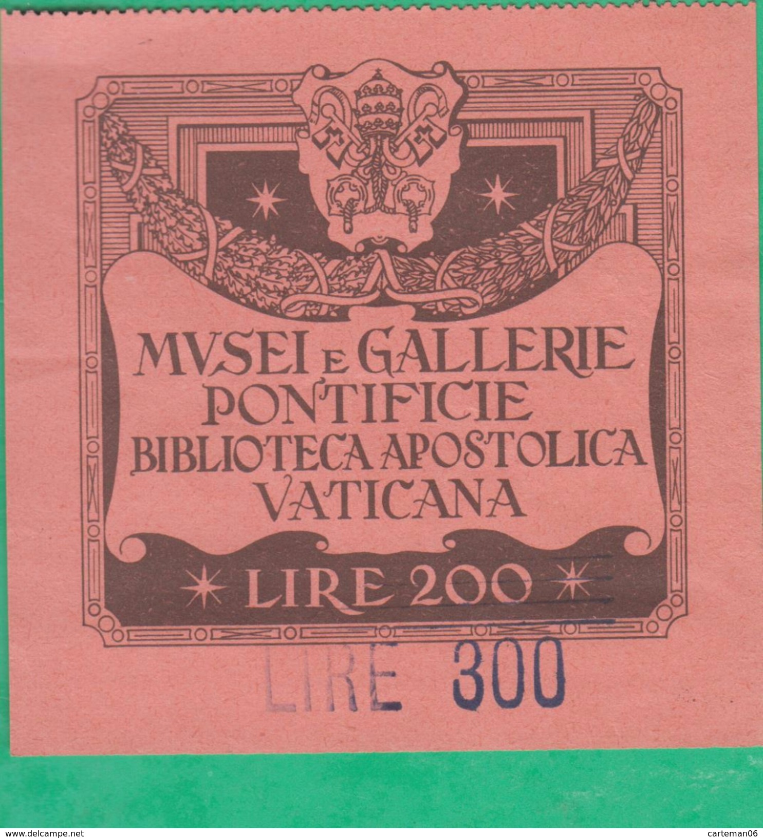 Ticket D´entrée - Musei E Gallerie Pontificie Biblioteca Apostolica Vaticana - Biglietti D'ingresso