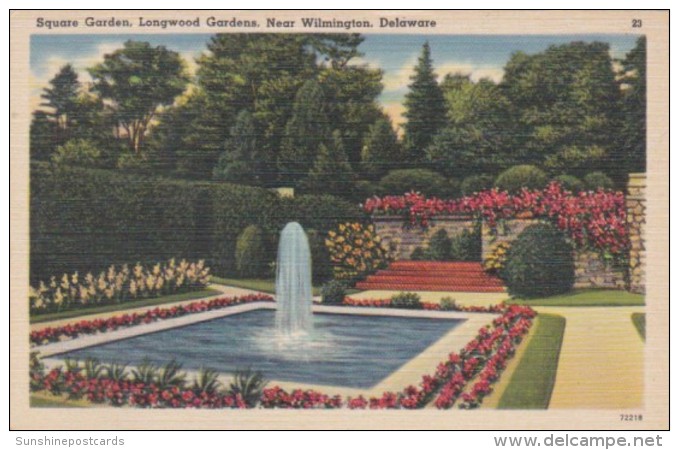 Delaware Wilmington Square Garden At Longwood Gardens 1953 - Wilmington