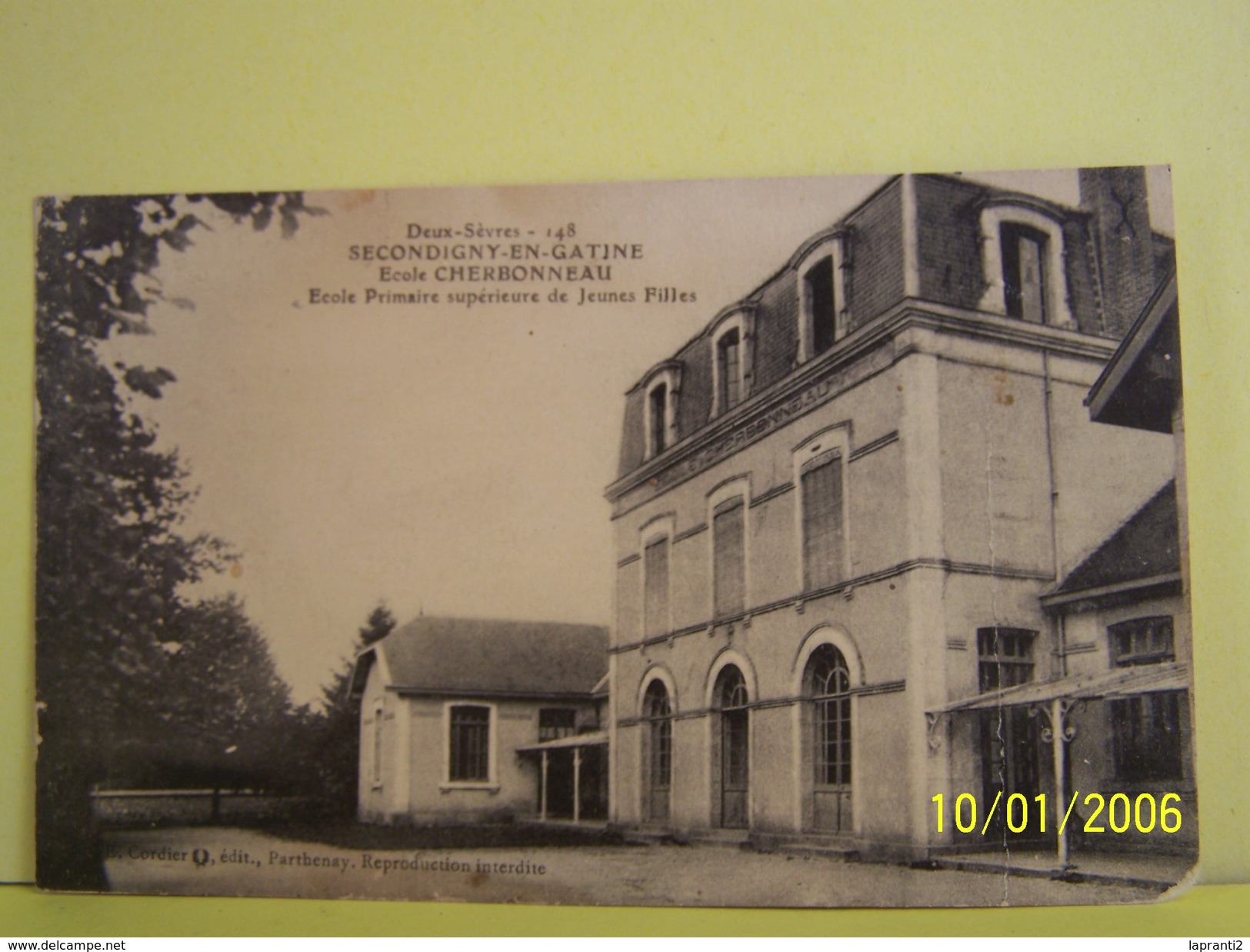 SECONDIGNY (DEUX-SEVRES) ECOLE CHERBONNEAU. ECOLE PRIMAIRE SUPERIEURE DE JEUNES FILLES. - Secondigny