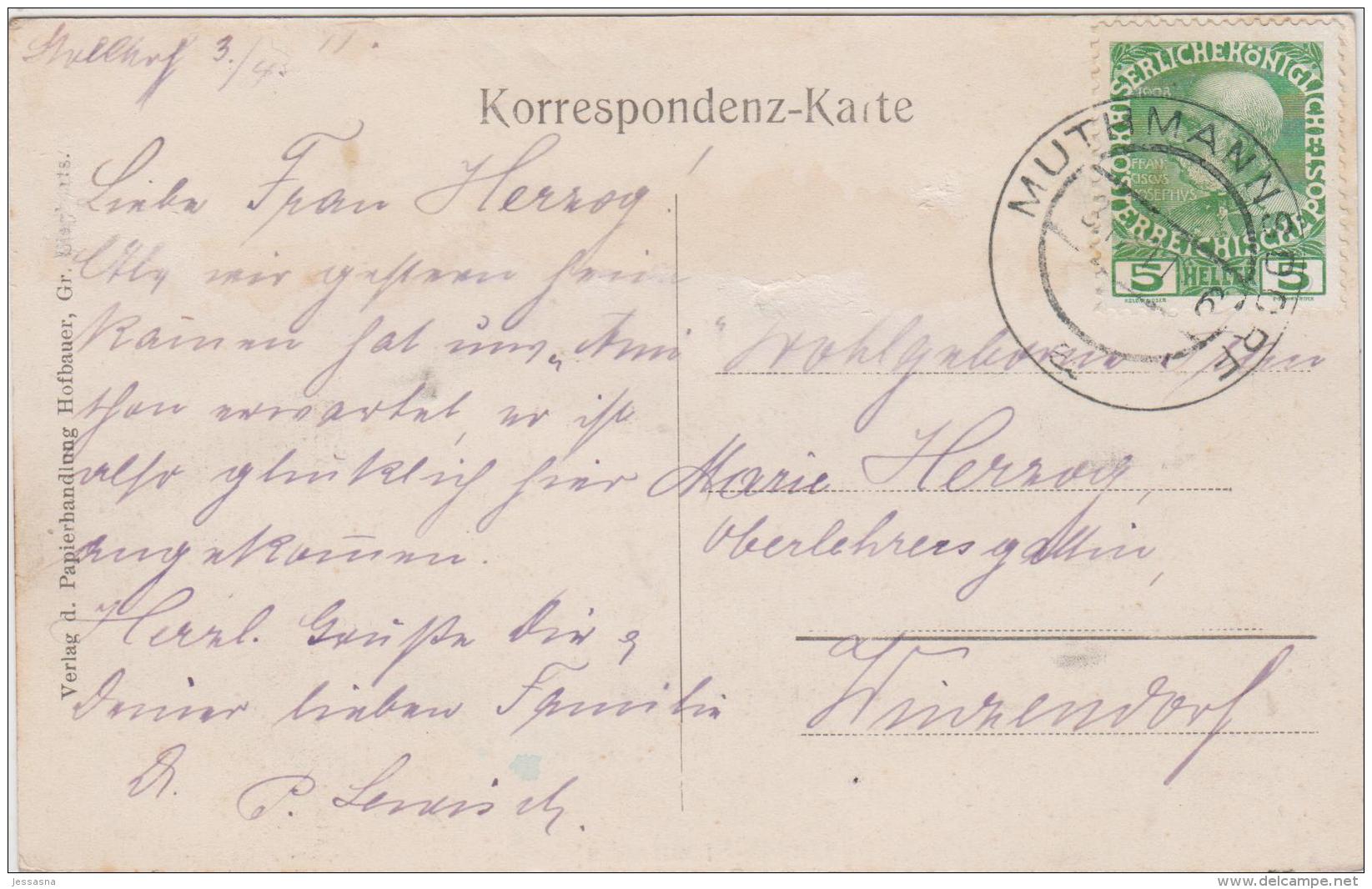AK -  GROSS SIEGHARTS - Strassenansicht - Haus Von Uhrmacher Josef Morawetz 1911 - Waidhofen An Der Thaya