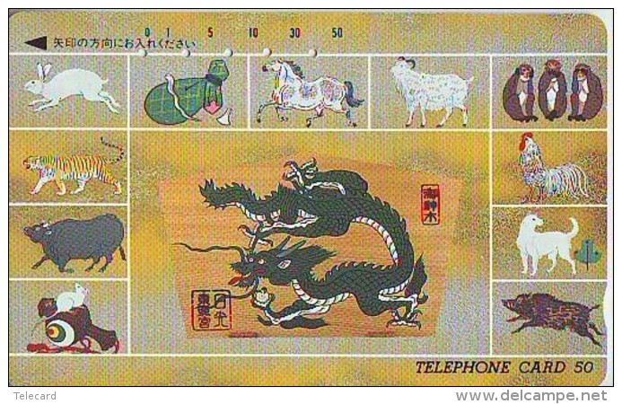 Télécarte JAPON * ZODIAQUE * DRAGON (549)  DRACHEN HOROSCOPE * PHONECARD JAPAN * DRAAK * TELEFONKARTE STERNZEICHEN R - Zodiac