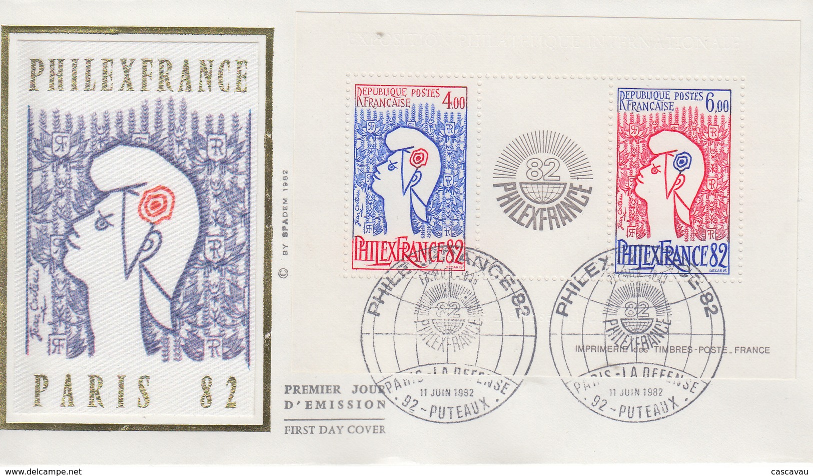 Enveloppe   FDC   1er  Jour   Bloc  Feuillet    PHILEXFRANCE  1982 - 1980-1989