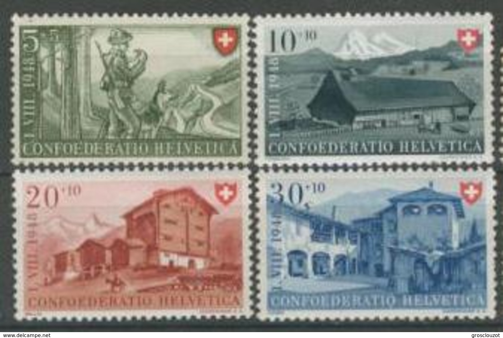 Svizzera Pro Patria 1948 Serie  N. 457-460 MNH Cat. &euro; 10 - Nuovi