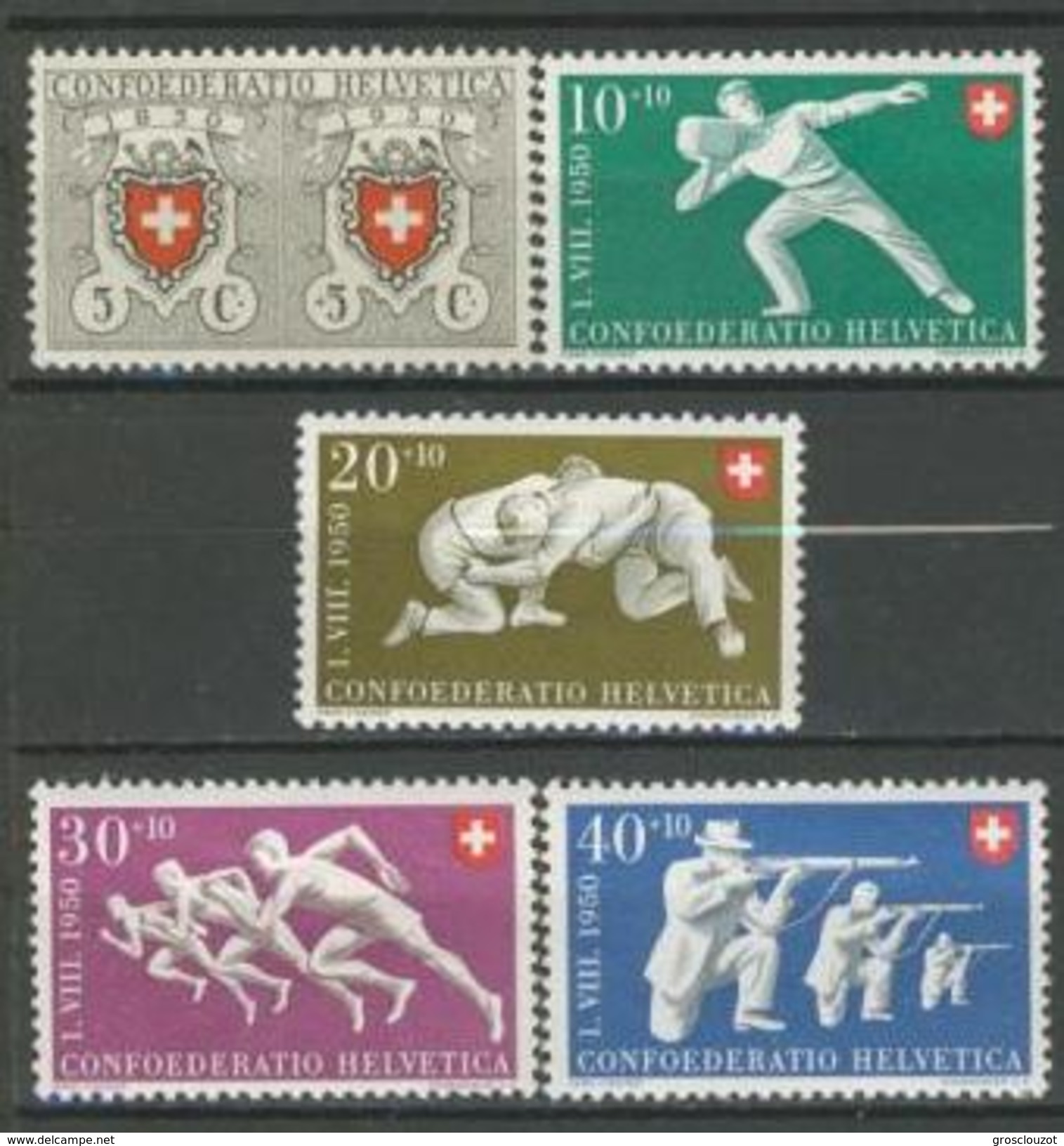 Svizzera Pro Patria 1950 Serie  N. 497-501 MNH Cat. &euro; 28 - Nuovi