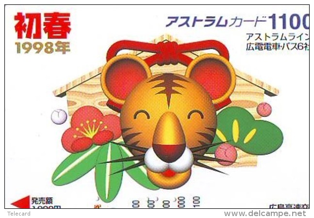 Télécarte  JAPON * ZODIAQUE * TIGRE (677) TIGER * HOROSCOPE * PHONECARD JAPAN * TELEFONKARTE STERNZEICHEN TIJGER - Zodiaque