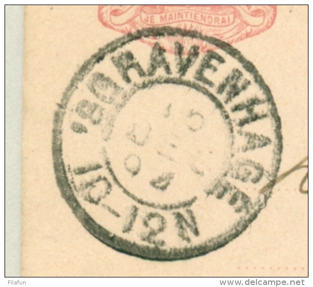 Curacao - 1894 - 2,5 Cent Cijfer Op 5 Cent Briefkaart G7 Z-3 Naar Den Haag / Nederland - Curaçao, Nederlandse Antillen, Aruba