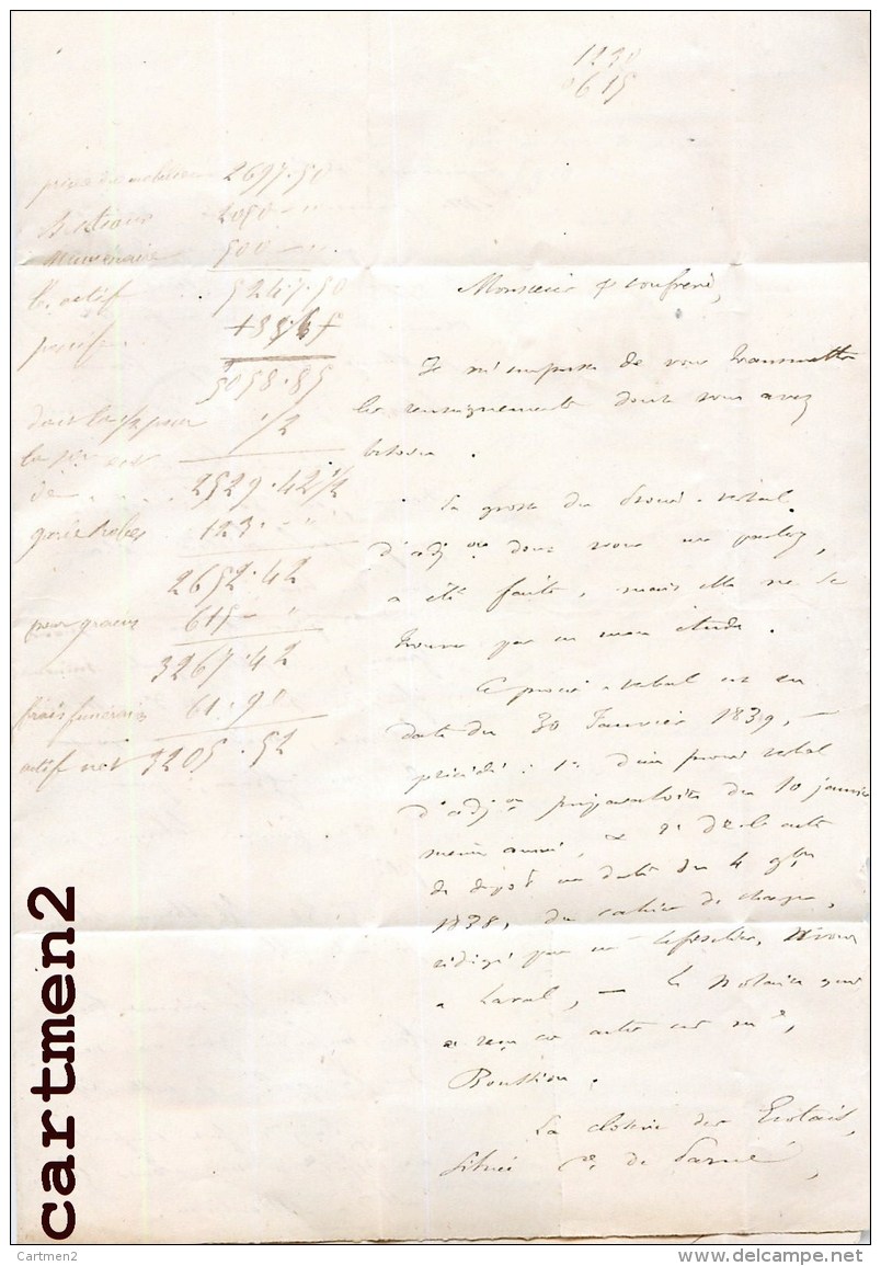 RARE LETTRE CAHET POSTALE 1850 DERNIERS JOURS DEPART DE LAVAL POUR VAIGES MAYENNE PHILATELIE MARCOPHILIE - 1849-1876: Période Classique