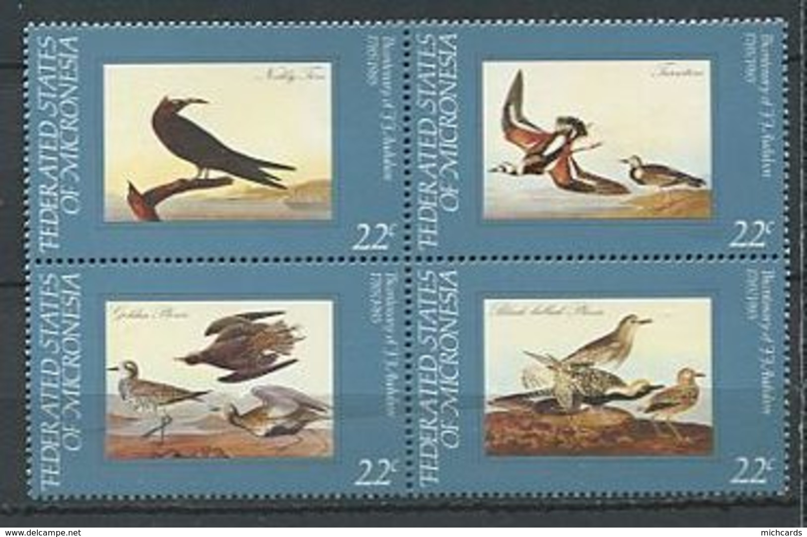 185 MICRONESIE 1985 - Yvert 29/32 - Oiseau (Audubon) - Neuf ** (MNH) Sans Trace De Charniere - Micronésie