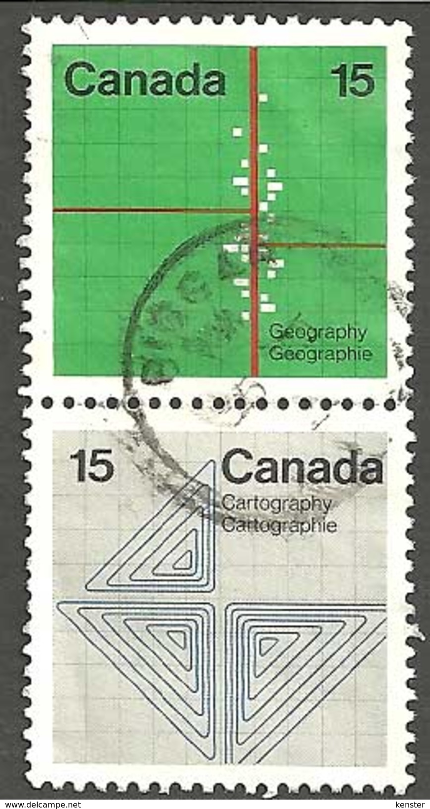 Sc. #583 & 85 Earth Sciences Se Tenent Pair HV Single Used 1972 K876 - Oblitérés