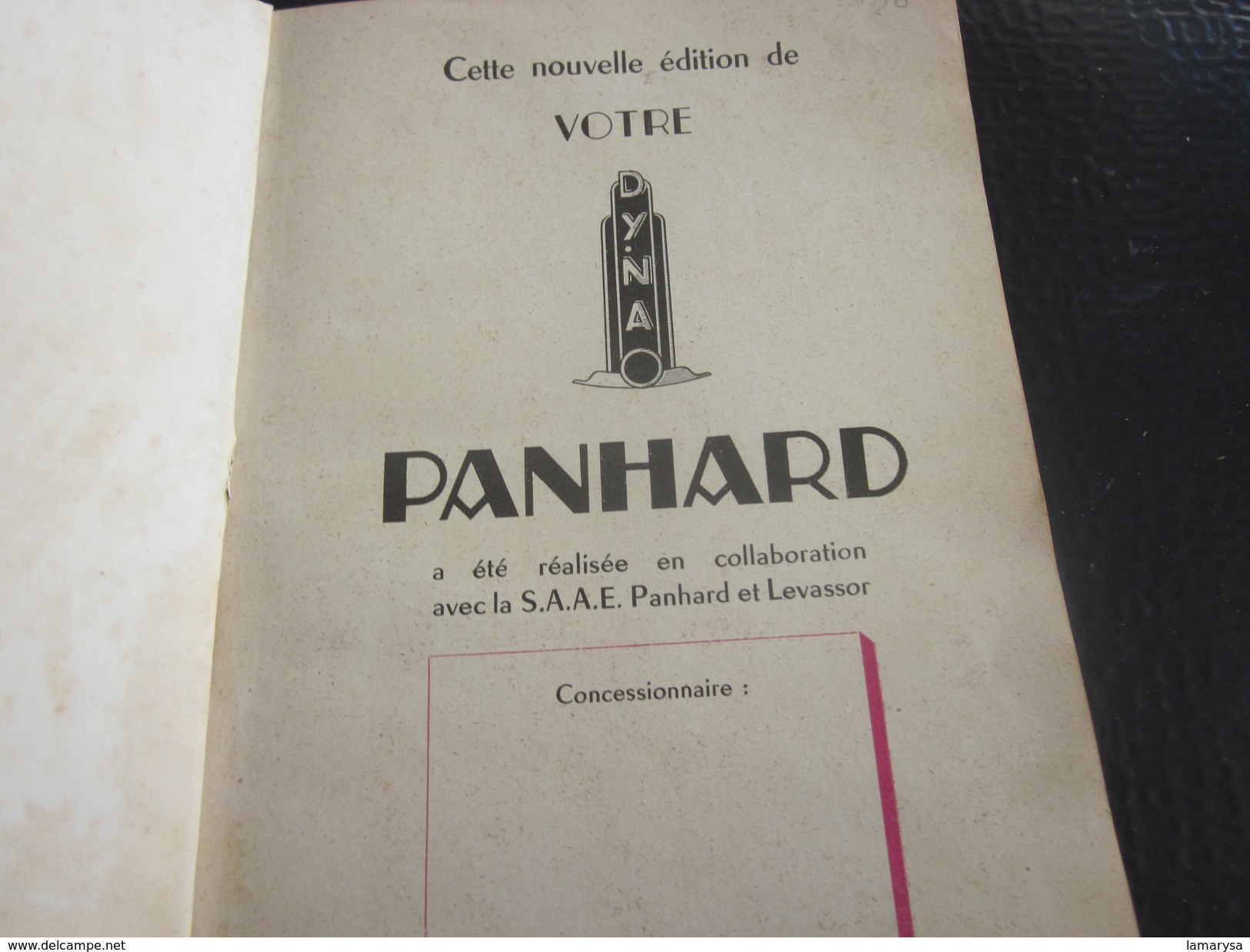 1954 DYNA PANHARD  LEVASSOR MANUEL NOTICE D'ENTRETIEN ORIGINAL VOITURE AUTOMOBILE-sécurité-durée-Faire Défiler Les Scans - Voitures