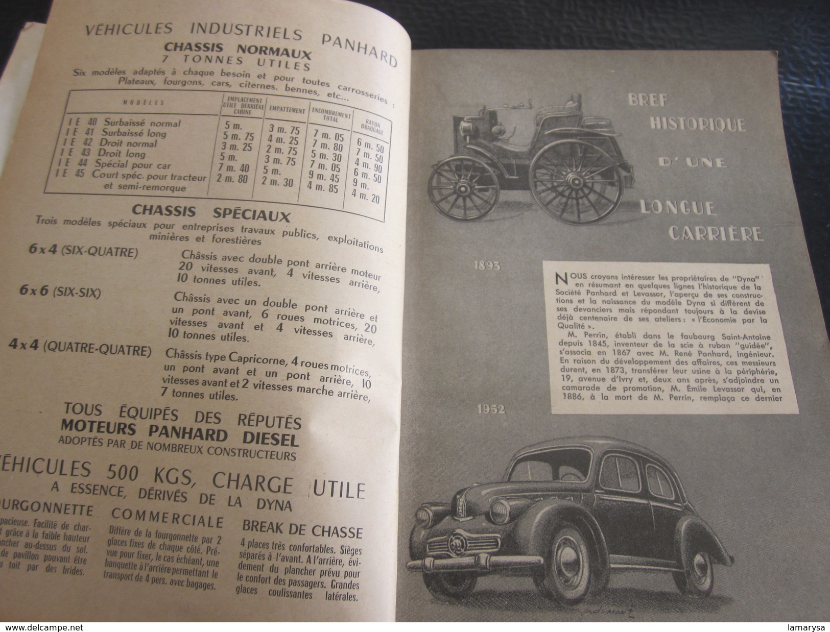 1954 DYNA PANHARD  LEVASSOR MANUEL NOTICE D'ENTRETIEN ORIGINAL VOITURE AUTOMOBILE-sécurité-durée-Faire Défiler Les Scans - Voitures