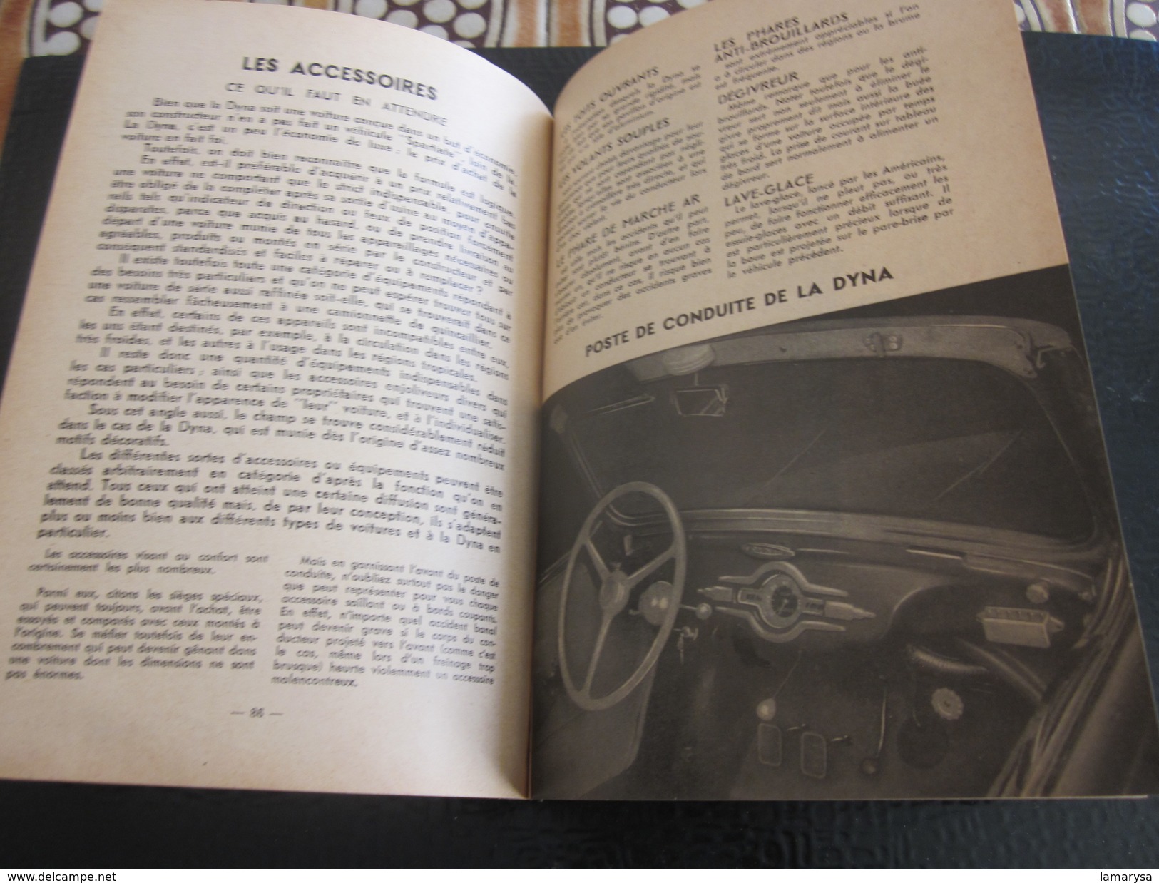 1954 DYNA PANHARD  LEVASSOR MANUEL NOTICE D'ENTRETIEN ORIGINAL VOITURE AUTOMOBILE-sécurité-durée-Faire défiler les scans