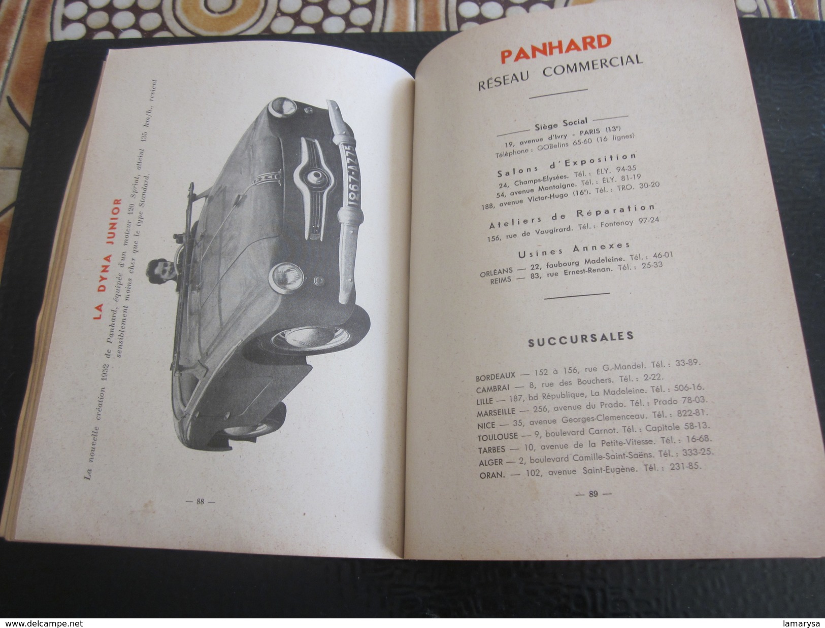 1954 DYNA PANHARD  LEVASSOR MANUEL NOTICE D'ENTRETIEN ORIGINAL VOITURE AUTOMOBILE-sécurité-durée-Faire défiler les scans