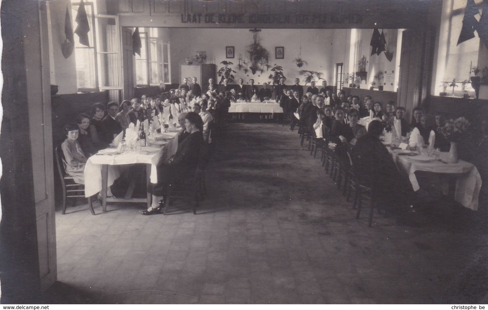 Oude Foto Etende Mensen Tijdens Feest (huwelijk?) (pk31890) - Noces