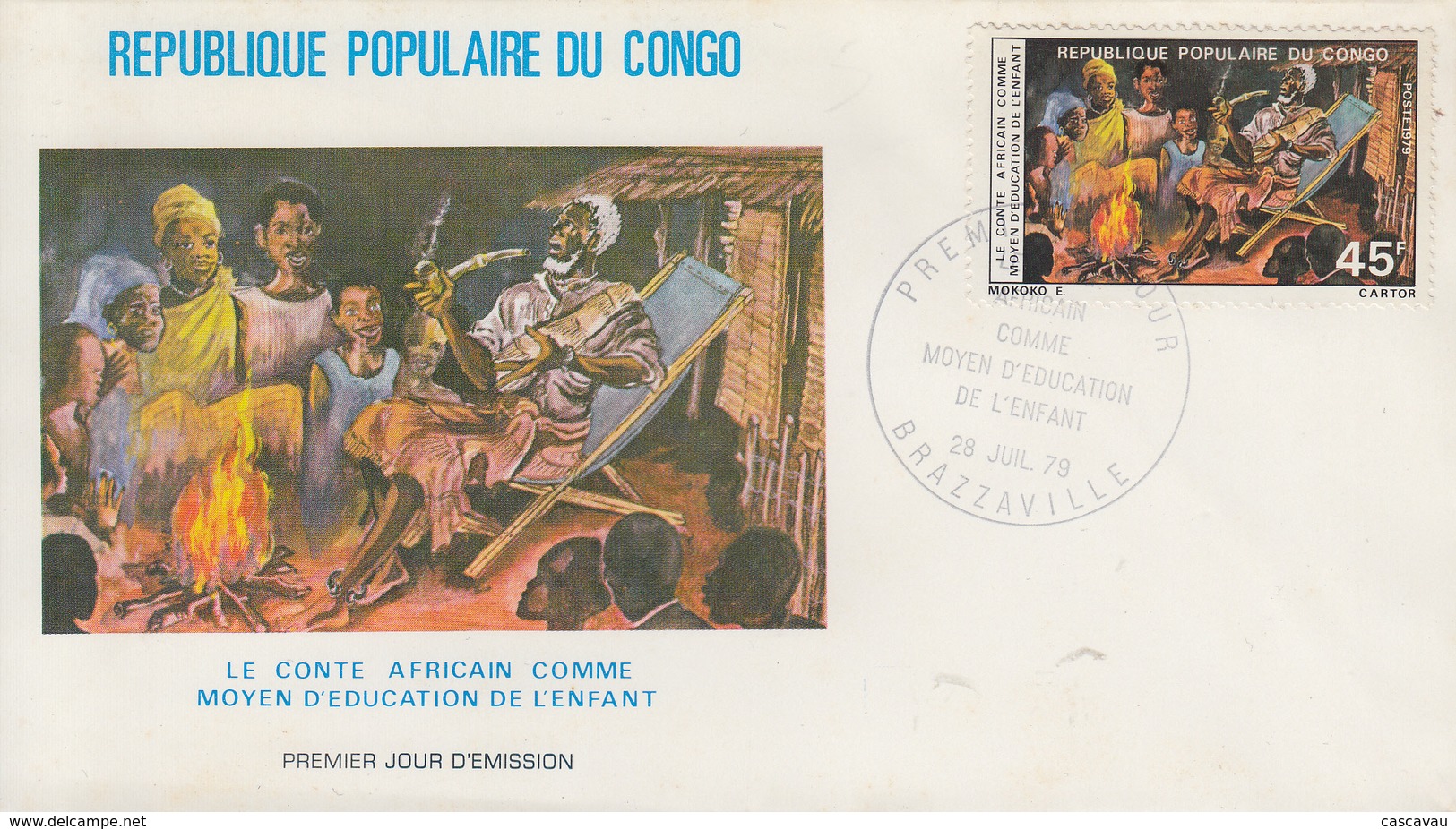 Enveloppe  FDC   1er  Jour   CONGO    Le  Conte  Africain   1979 - Fairy Tales, Popular Stories & Legends