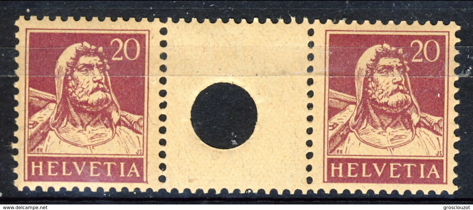 Svizzera Intespazi-foro Piccolo S29 N. 162+162 (20+20) MNH Cat. &euro; 3100 PROBABILE FALSO - Tête-bêche