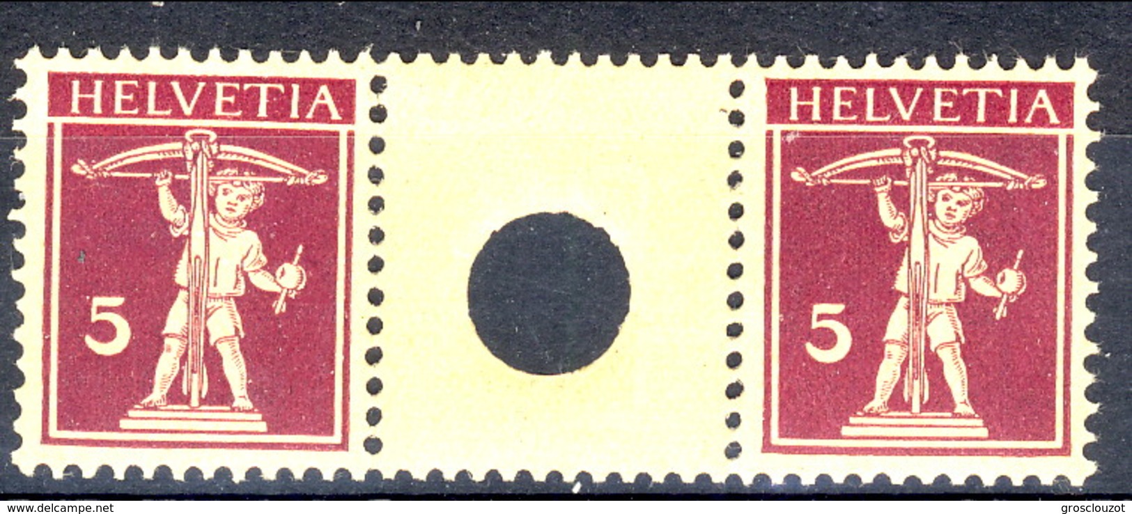 Svizzera Intespazi-foro Piccolo S32 N. 198+198 (5+5) MNH Cat. &euro; 800 PROBABILE FALSO - Tete Beche