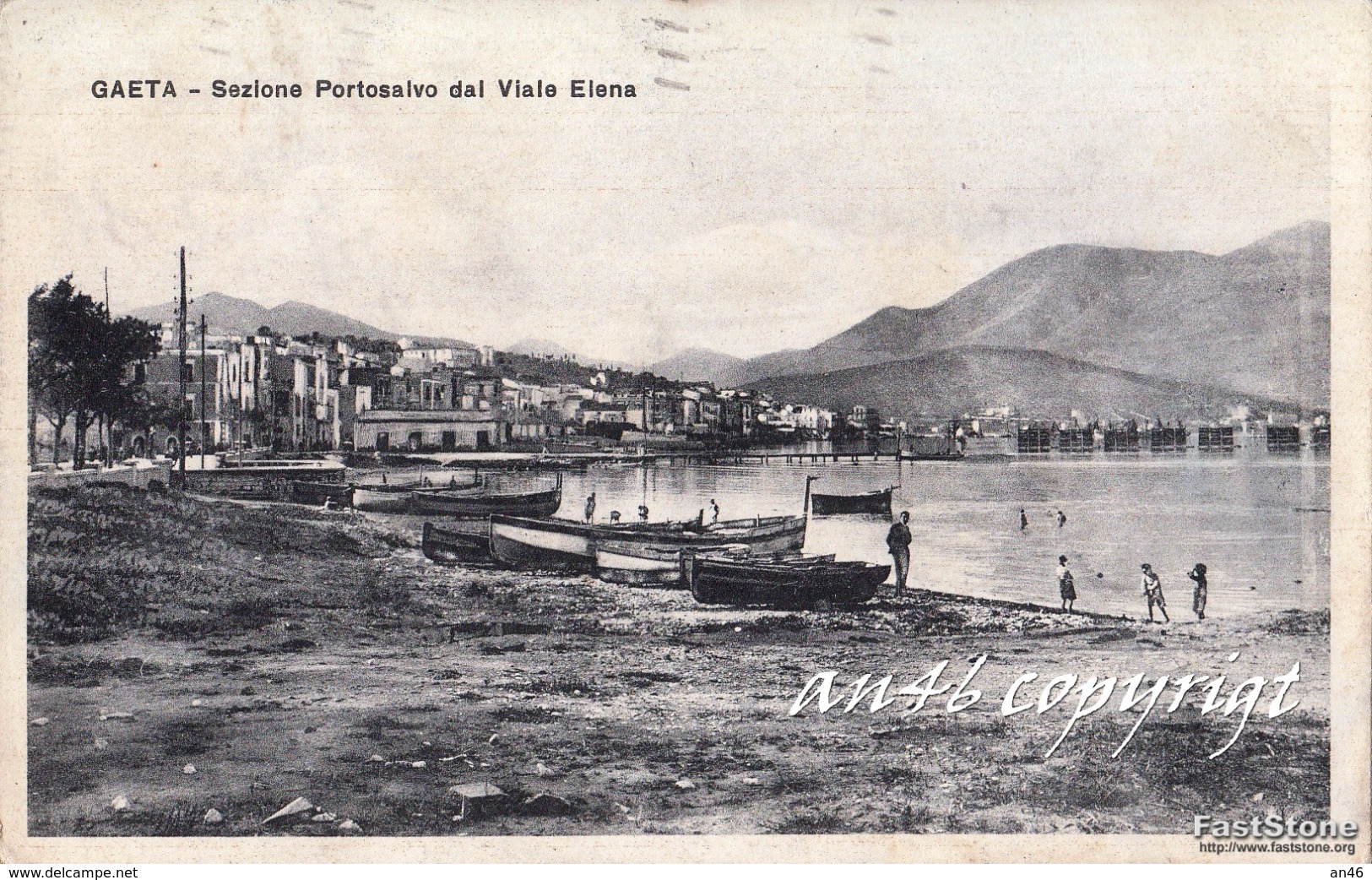 GAETA_Sezione Portosalva Dal Viale Elena_Vg Il 4/6/1933 X Genova-ORIGINALE D'Epoca 100%-2 Scann- - Latina