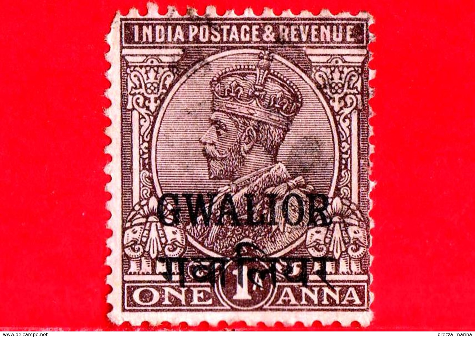 India - GWALIOR - Usato - 1928 - Servizio - Re George V - Sovrastampato - 1 - Gwalior