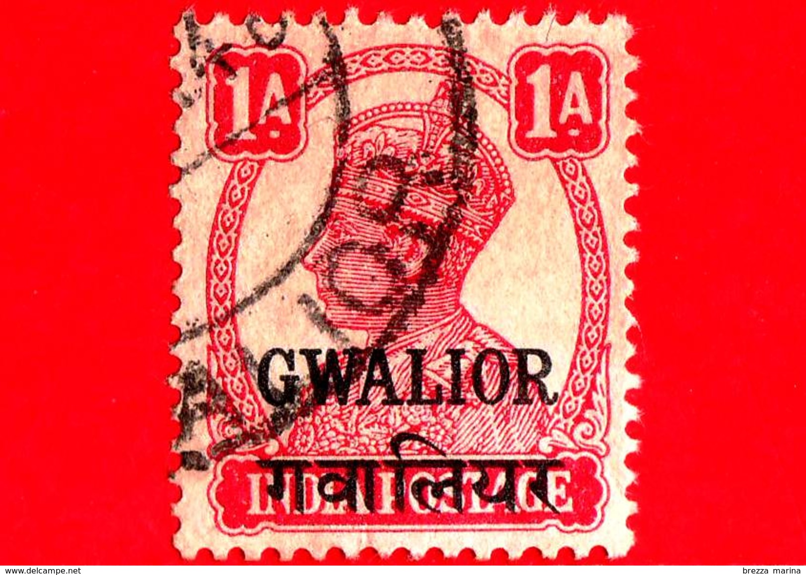 India - GWALIOR - Usato - 1949 - Re George VI - 1 - Gwalior