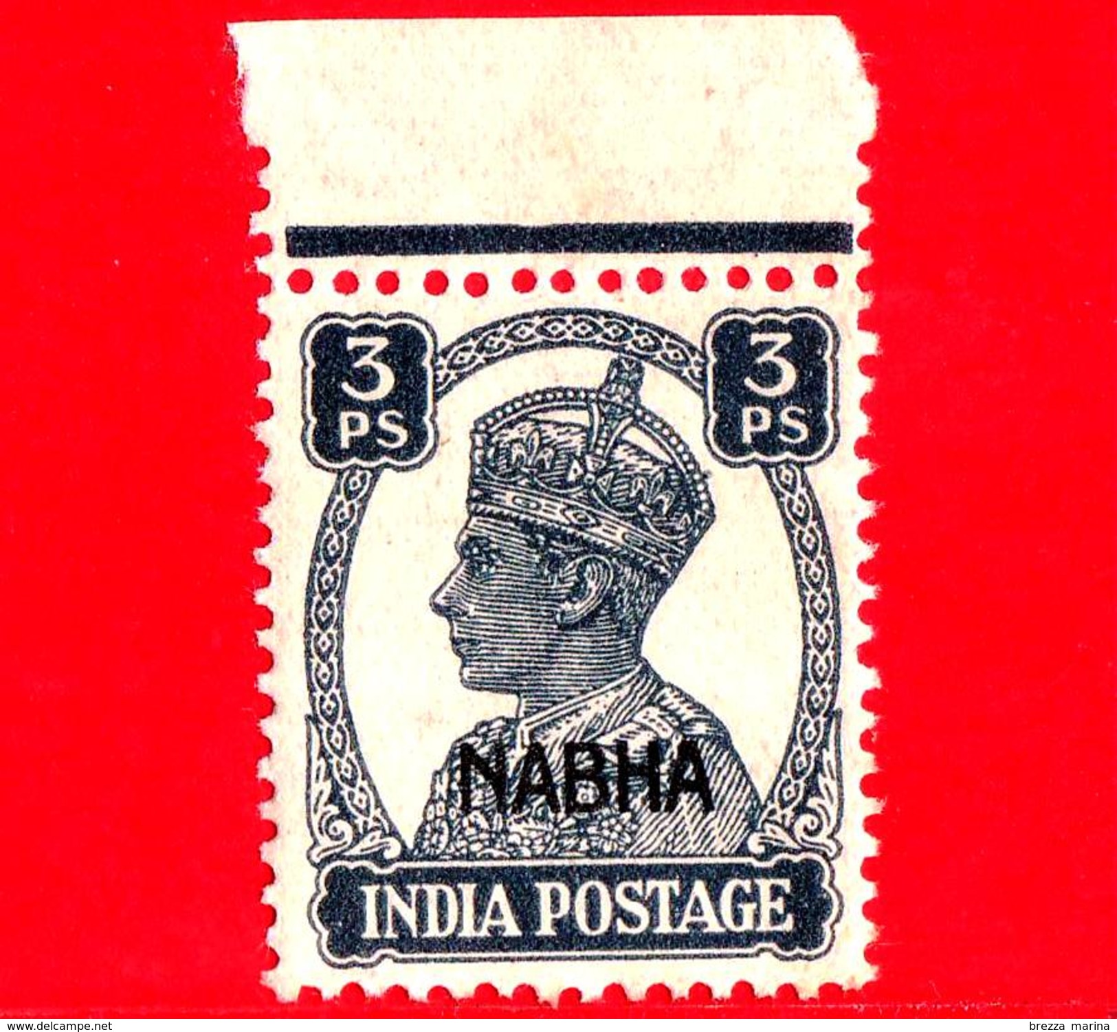 India - NABHA - Nuovo - MNH - 1938 - Servizio - Re George VI - 3 - Nabha