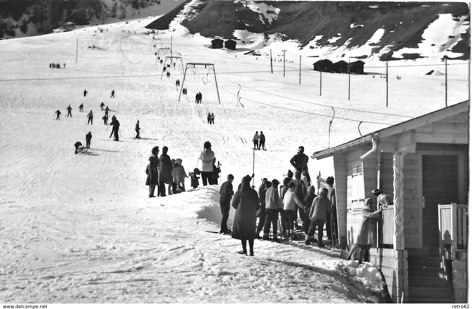 GLURINGEN &rarr; Gut Belegter Skilift Von Gluringen, Fotokarte Ca.1960 - Gluringen