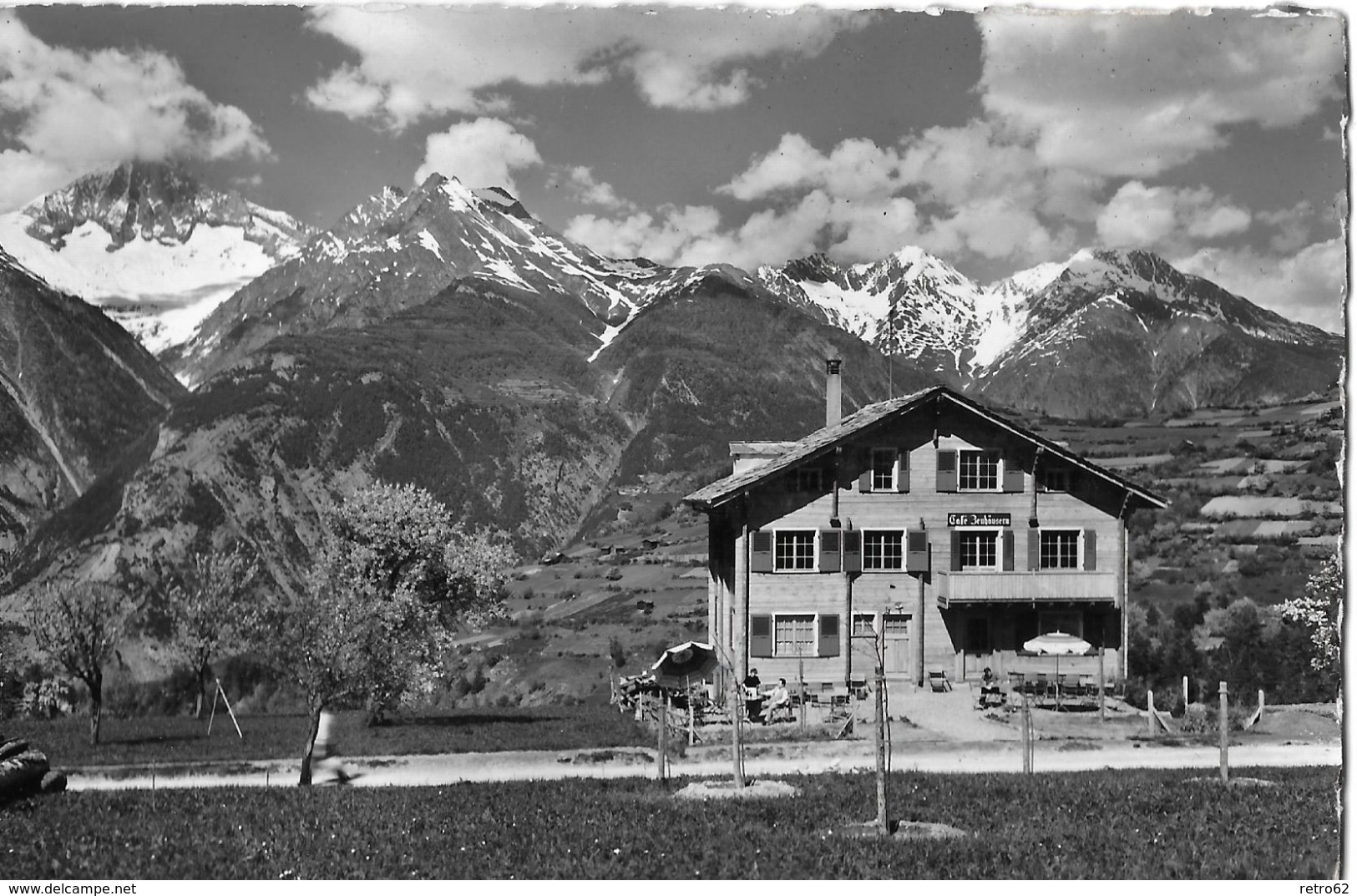 UNTERBÄCH &rarr; Café-Restaurant Zenhäusern, Fotokarte Ca.1960 - Unterbäch