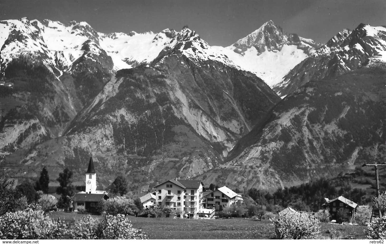 UNTERBÄCH &rarr; Ein Kleines Dörfchen Im Bezirk Raron, Fotokarte Ca.1965 - Unterbäch