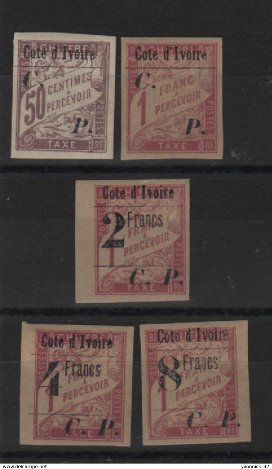 Côte- D'Ivoire _ Timbres- Taxe Surchargé N°20/24   (1905 ) - Other & Unclassified