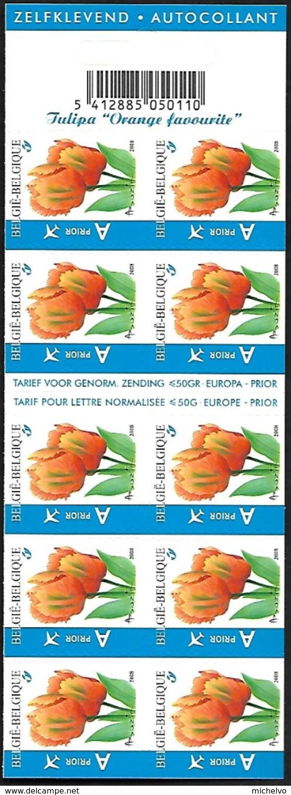 Belg. 2008 - COB N° 3786 ** - Tulipe "Orange Favorite" (carnet 92) - Nuovi