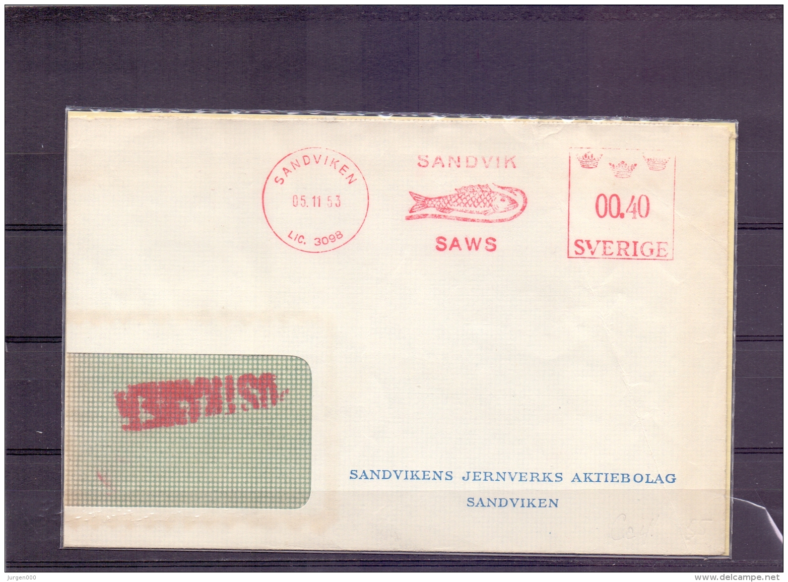 Sverige - Sandvik Saws - 5/11/53   (RM11068) - Poissons