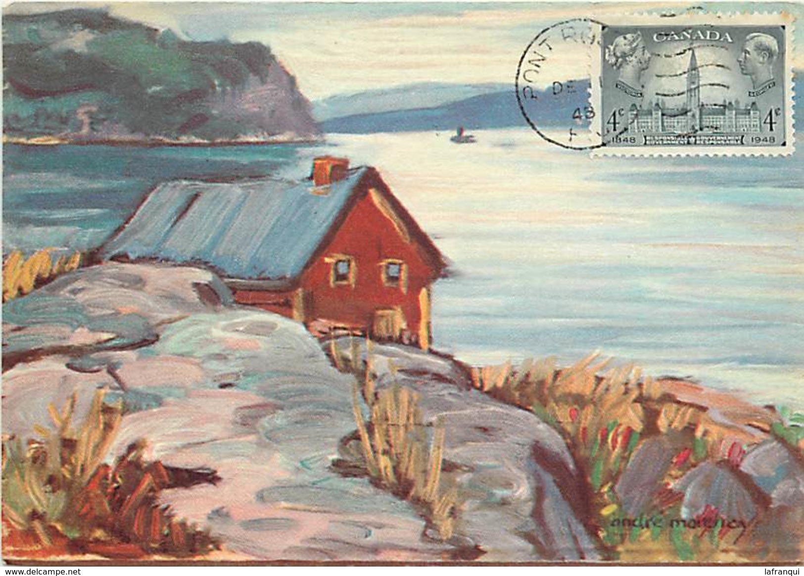 -size -format 14,5cms X 10cms -ref :U73-canada- Illustrateur André Morency -quebec -saguenay  -carte Bon Etat - - Saguenay