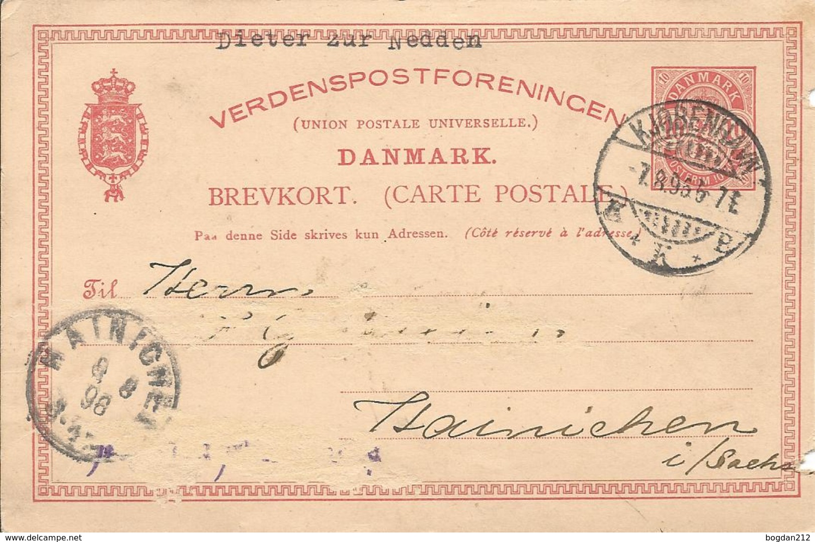 1896 - DANMARK, 2 Scan - Storia Postale